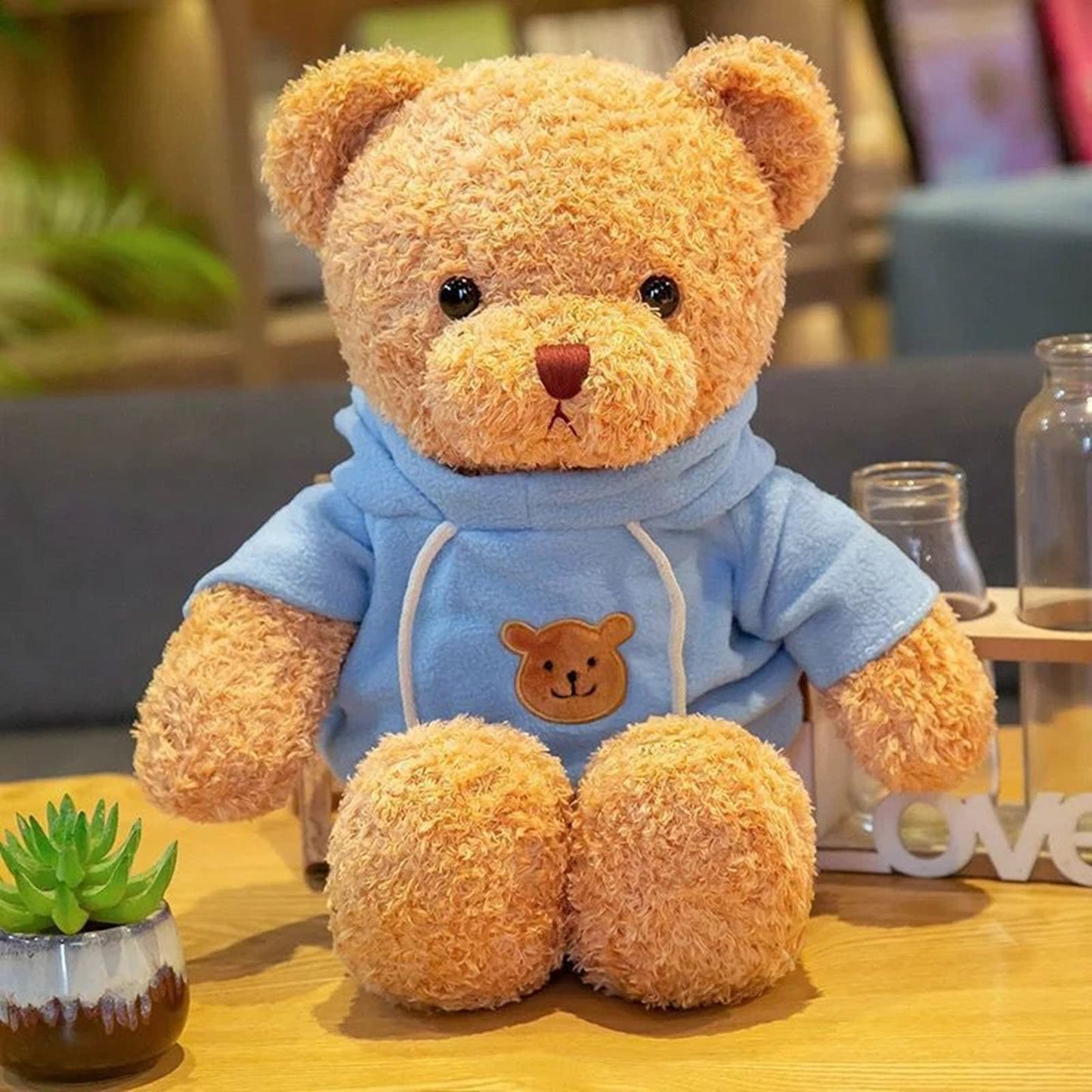 BSVOME 11.8-Inch Blue Teddy Bear – Soft Plush Stuffed Animal for Kids