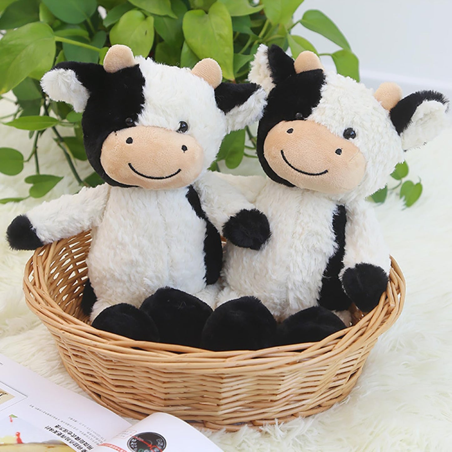BSVOME 11.8-Inch Cow Plush Toy | Cute Soft Cow Doll for Kids