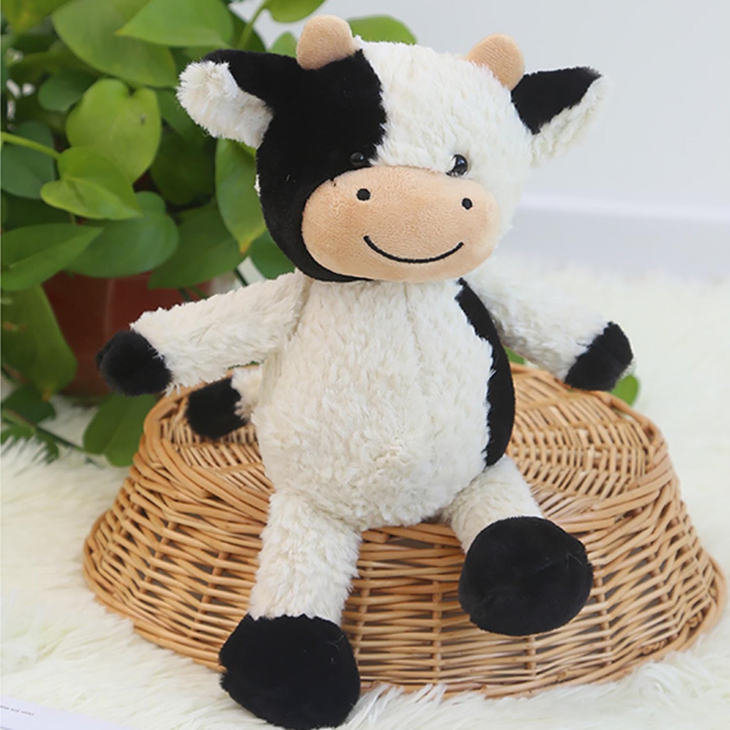 BSVOME 11.8-Inch Cow Plush Toy | Cute Soft Cow Doll for Kids