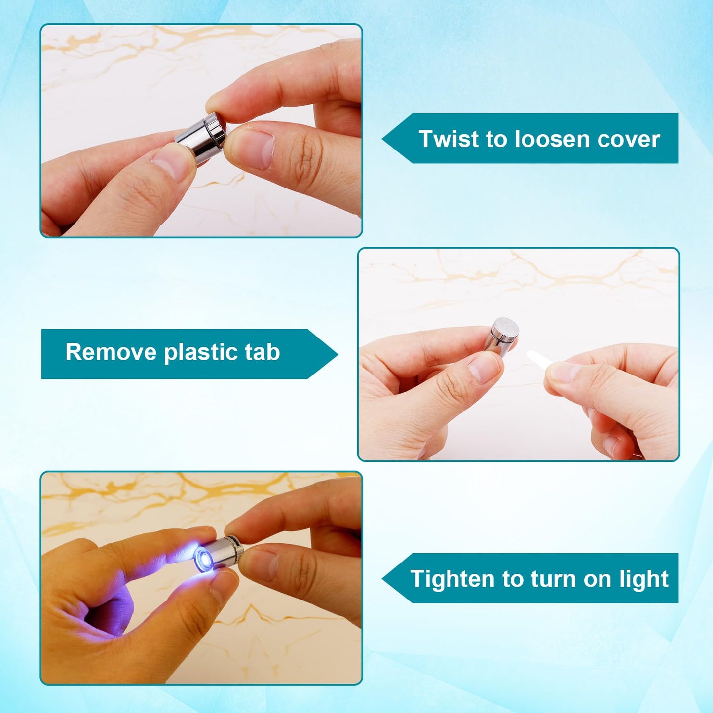 BTFO 10pcs Miniature LED Spot Lights – Battery-Operated Dollhouse & Craft Lights (Purple)