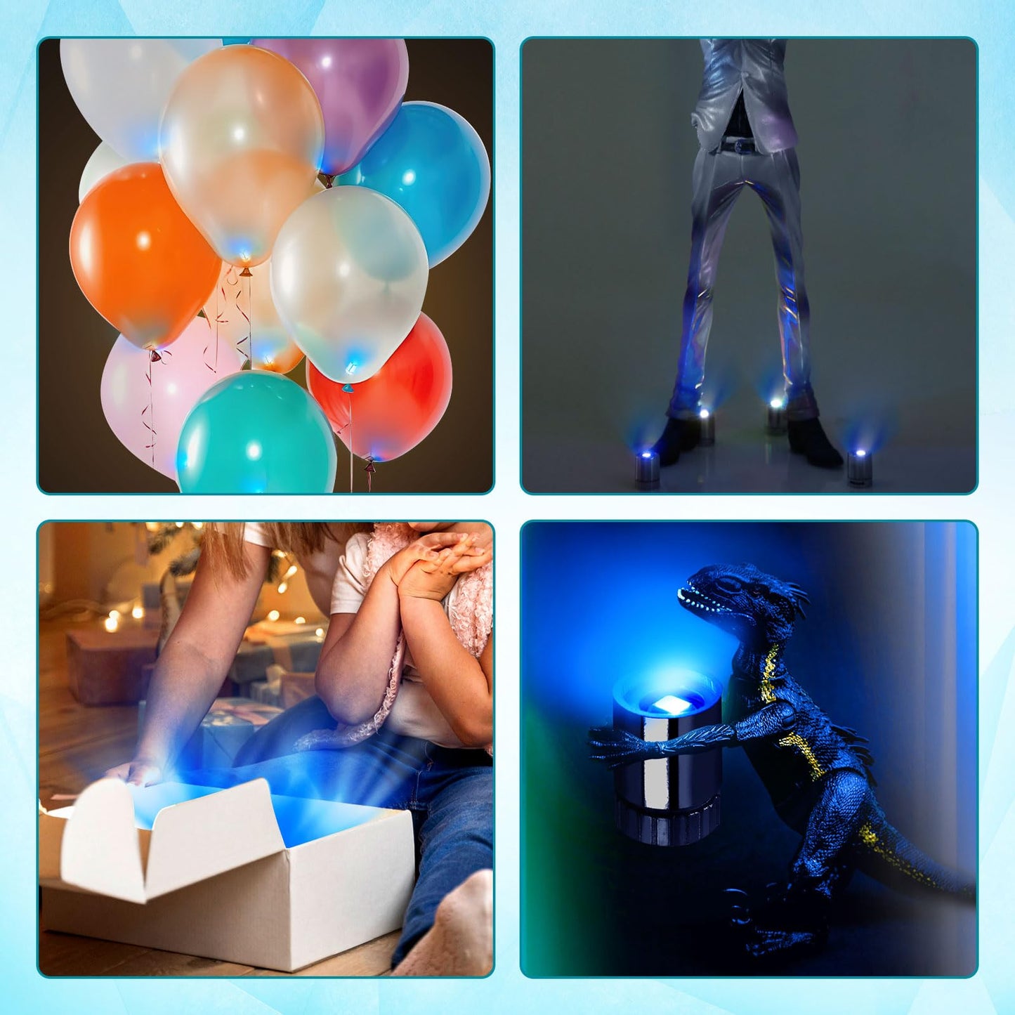 BTFO 10pcs Mini LED Lights for Crafts – Battery-Powered Blue LEDs for Paper Lanterns, Balloons & Dollhouses