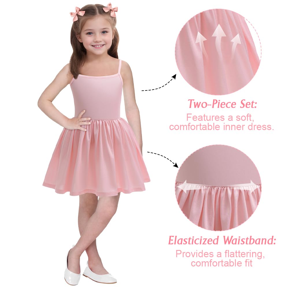 Btonai Pink Witch Costume for Girls - 2-Piece Pajama Set with Mesh Gown