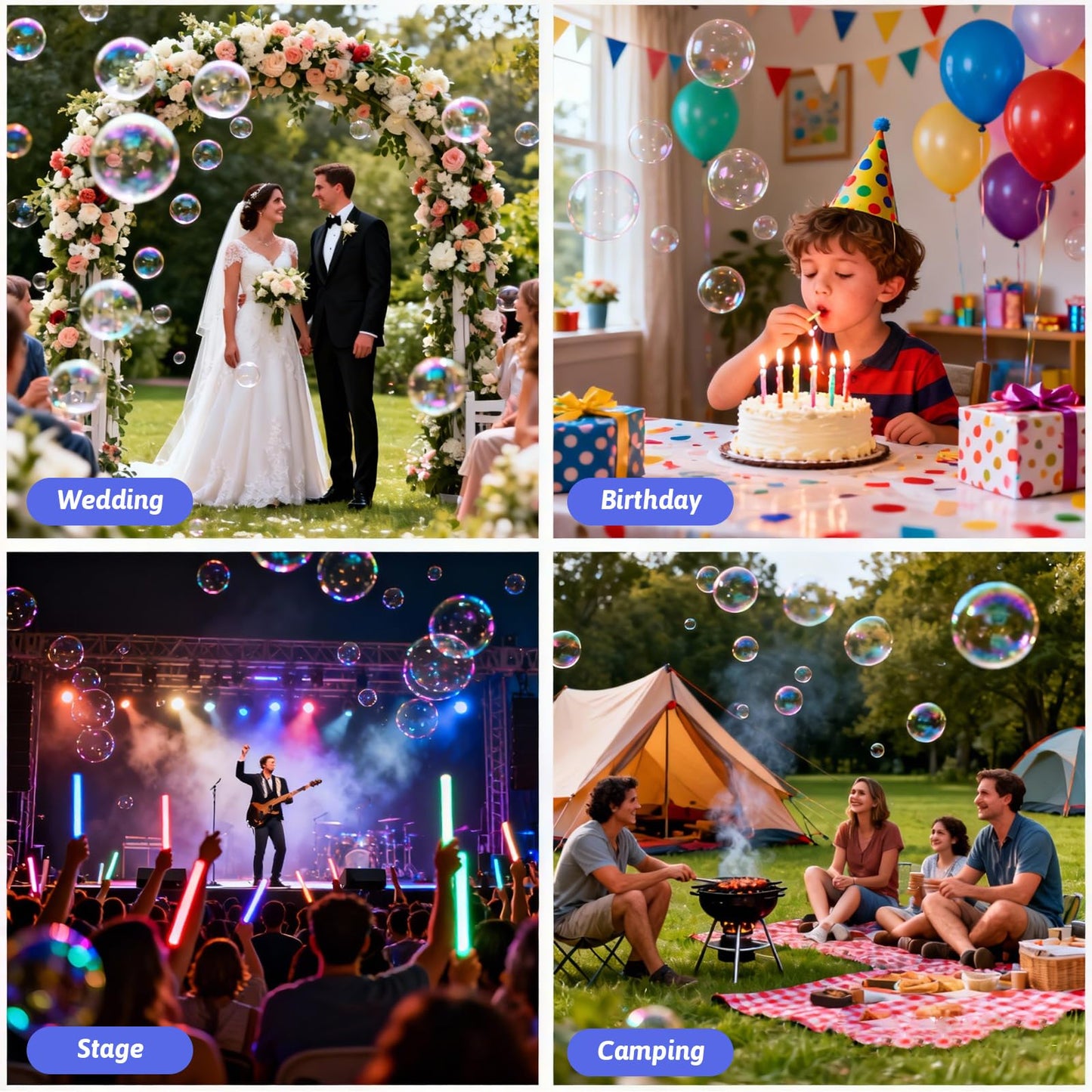Bttyu Dual-Fan Bubble Machine | 20,000+ Bubbles/Min for Outdoor Events, Weddings & Parties
