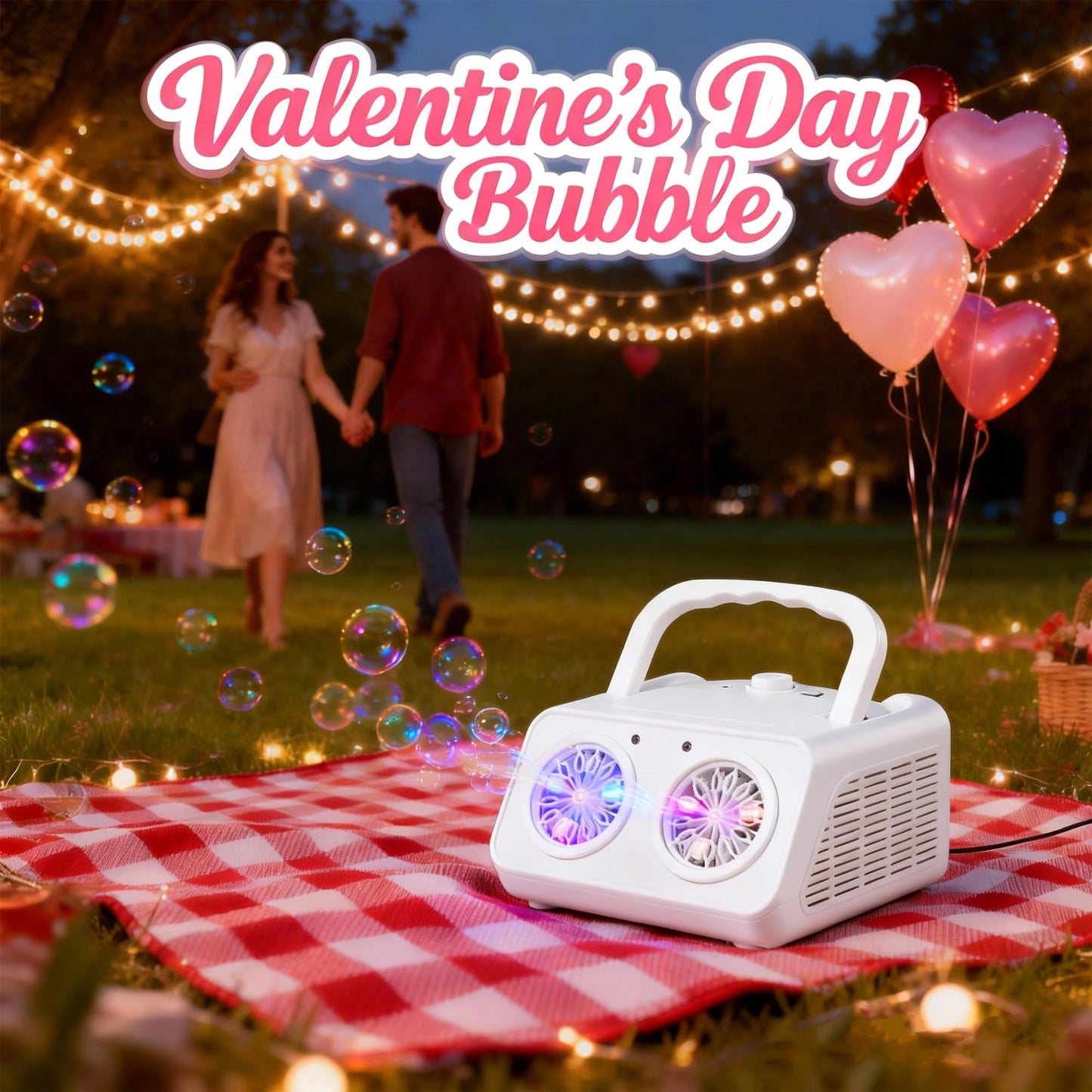 Bttyu Dual-Fan Bubble Machine | 20,000+ Bubbles/Min for Outdoor Events, Weddings & Parties