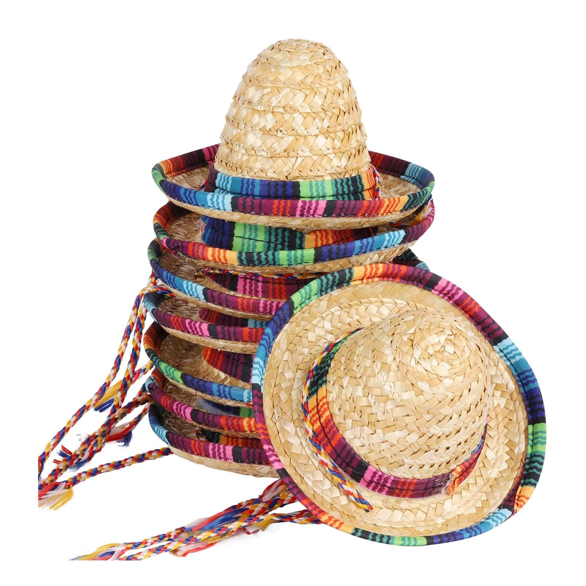 BTYMS 8 Pieces Mini Sombrero Hats – 5.9 Inch Party Decor for Table, Dolls, and Pets