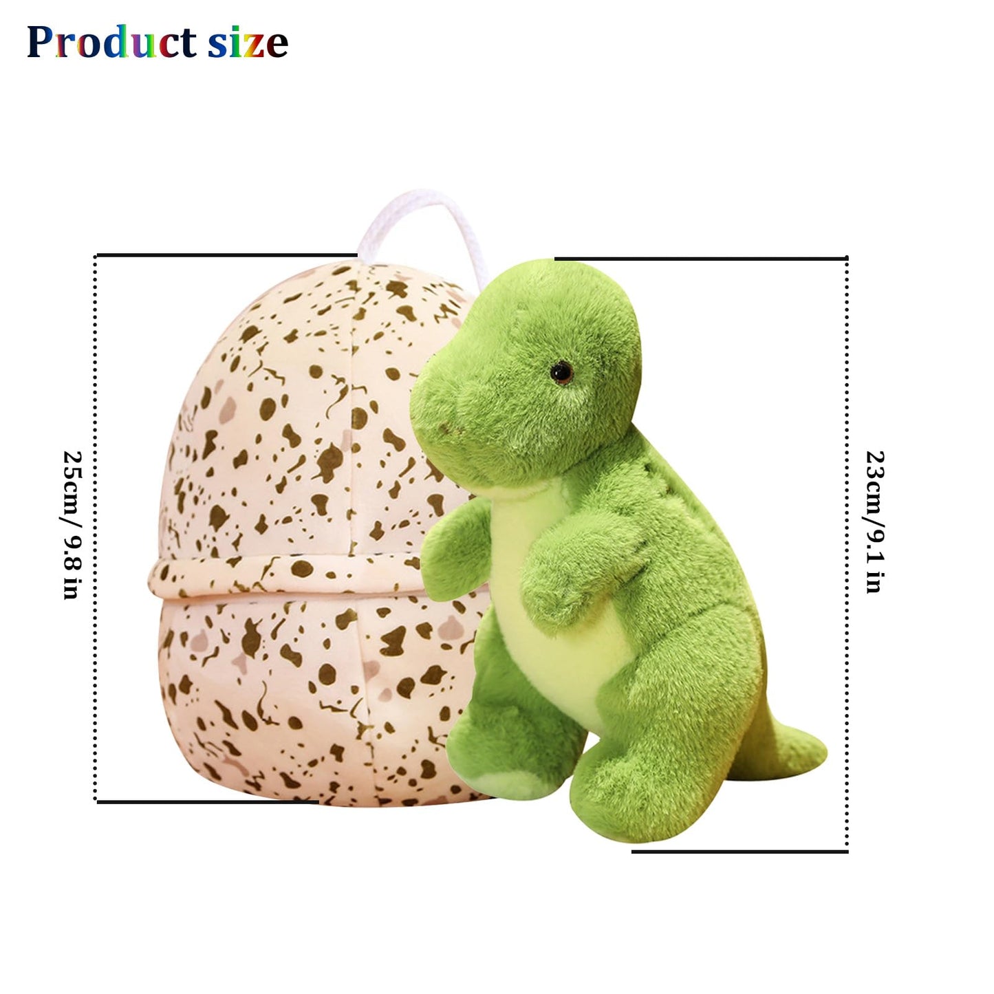 BUALR Dinosaur Plush Egg Reveal – Soft 9.1in Dino Toy for Kids