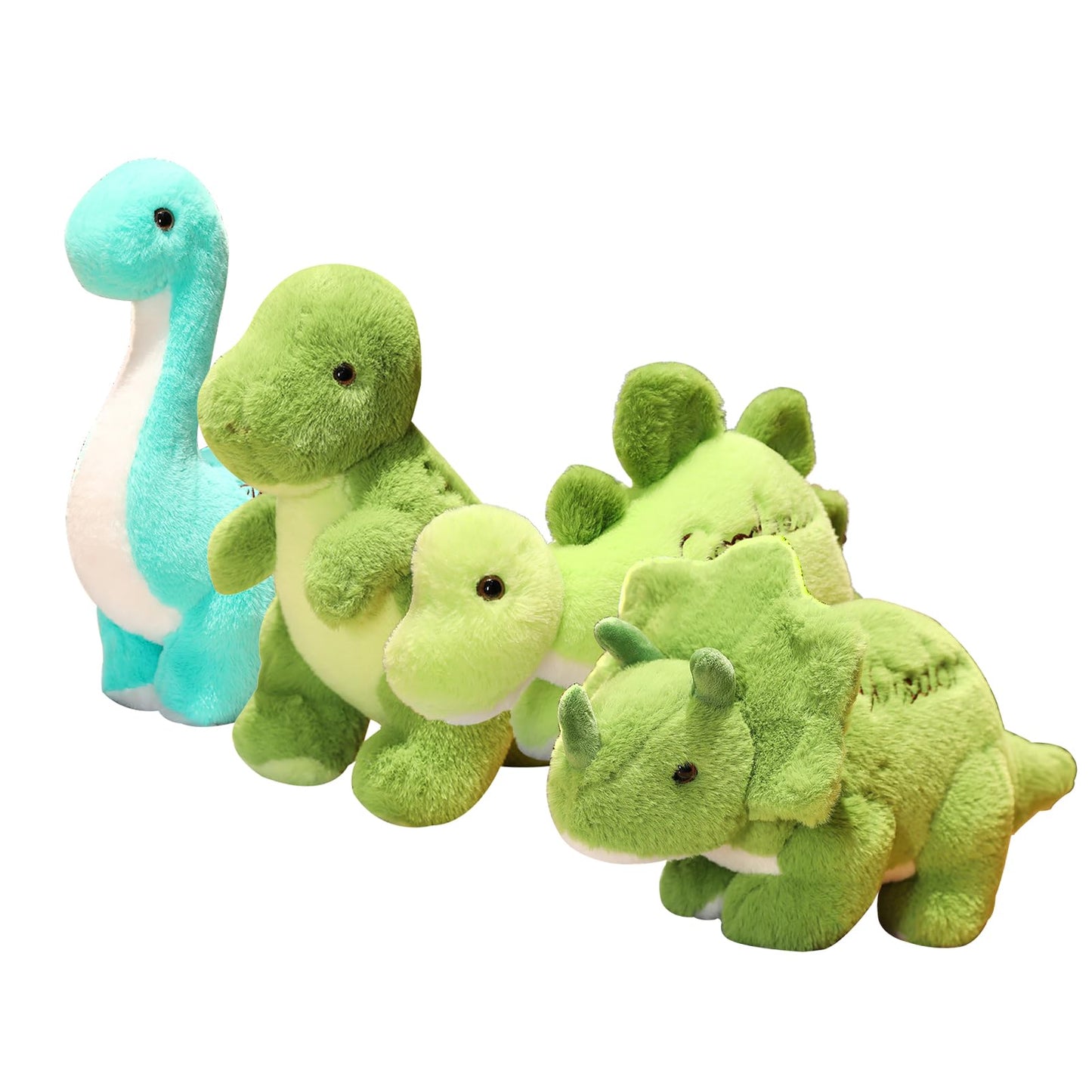 BUALR 4-Pcs Dinosaur Plush Toys Set | Soft Dino Plushies for Kids
