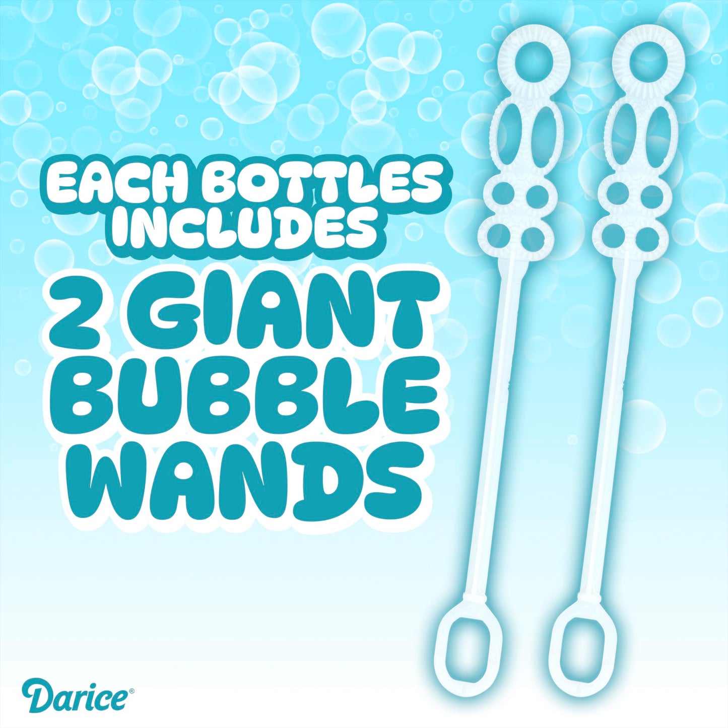 Bubble Play Darice 2-Pack 128oz Bubble Solution – Non-Toxic, 4 Big Wands Included