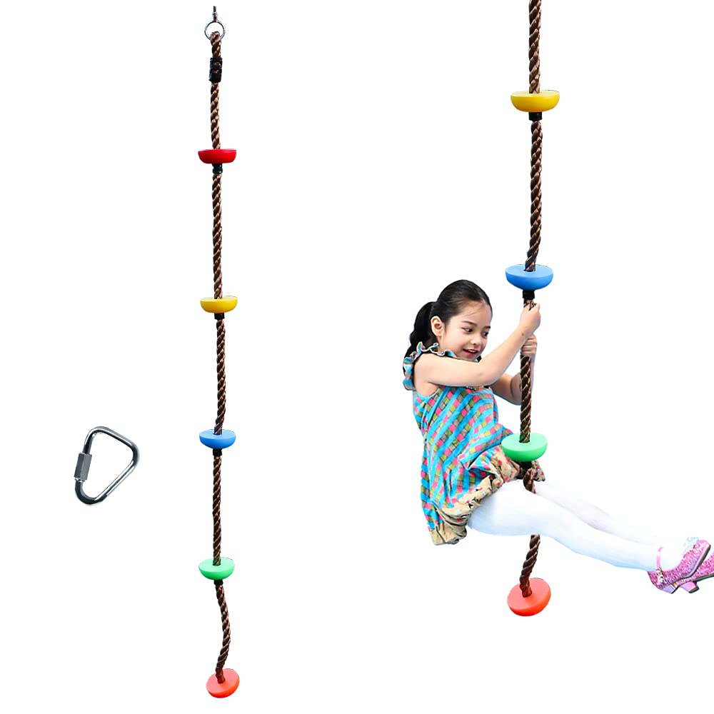 BUBBLEBAY 6.56ft Climbing Rope Swing with Treads – Indoor/Outdoor Play Accessory
