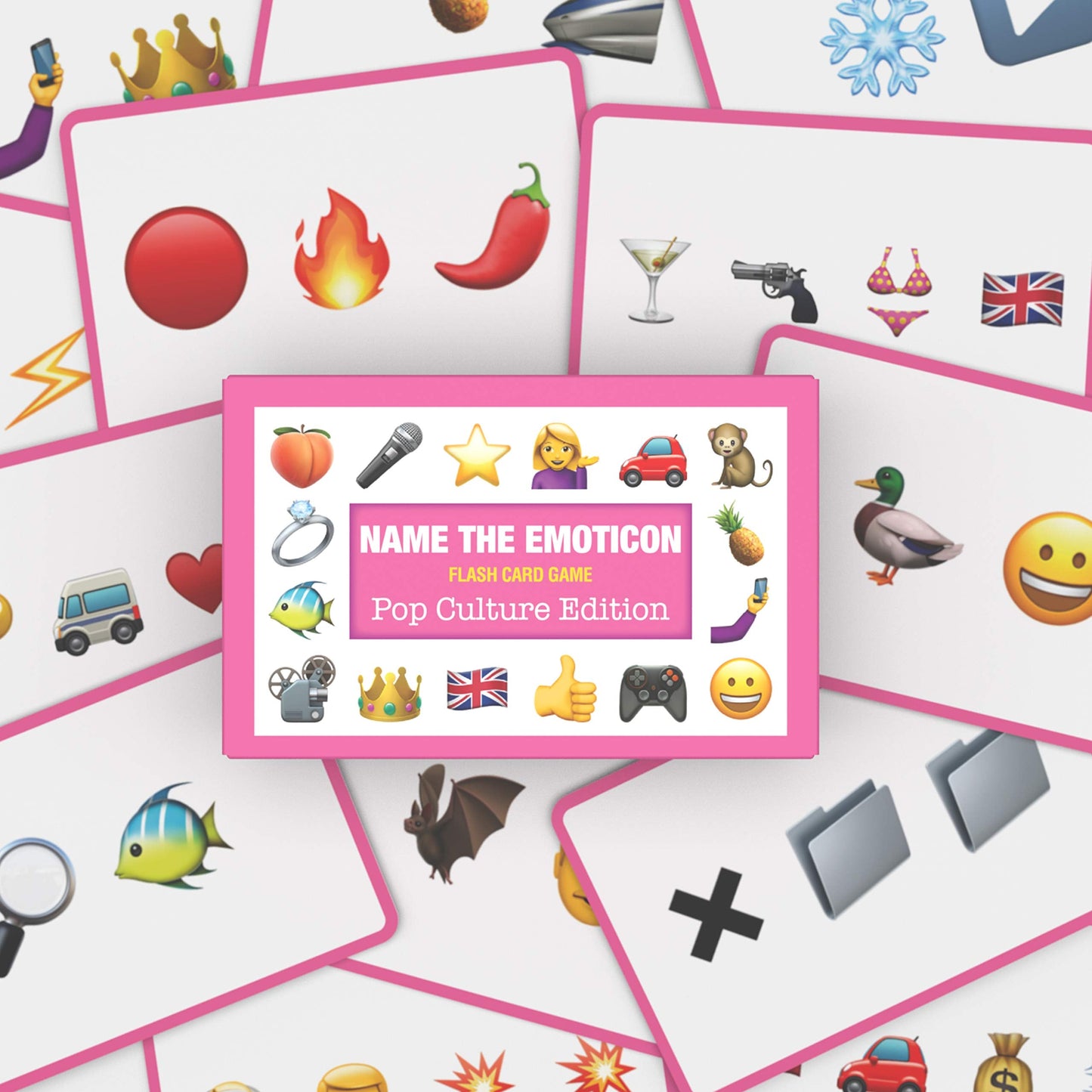 Bubblegum Stuff Name The Emoticon Game - Pop Culture Edition | Emoji Flash Card Board Game