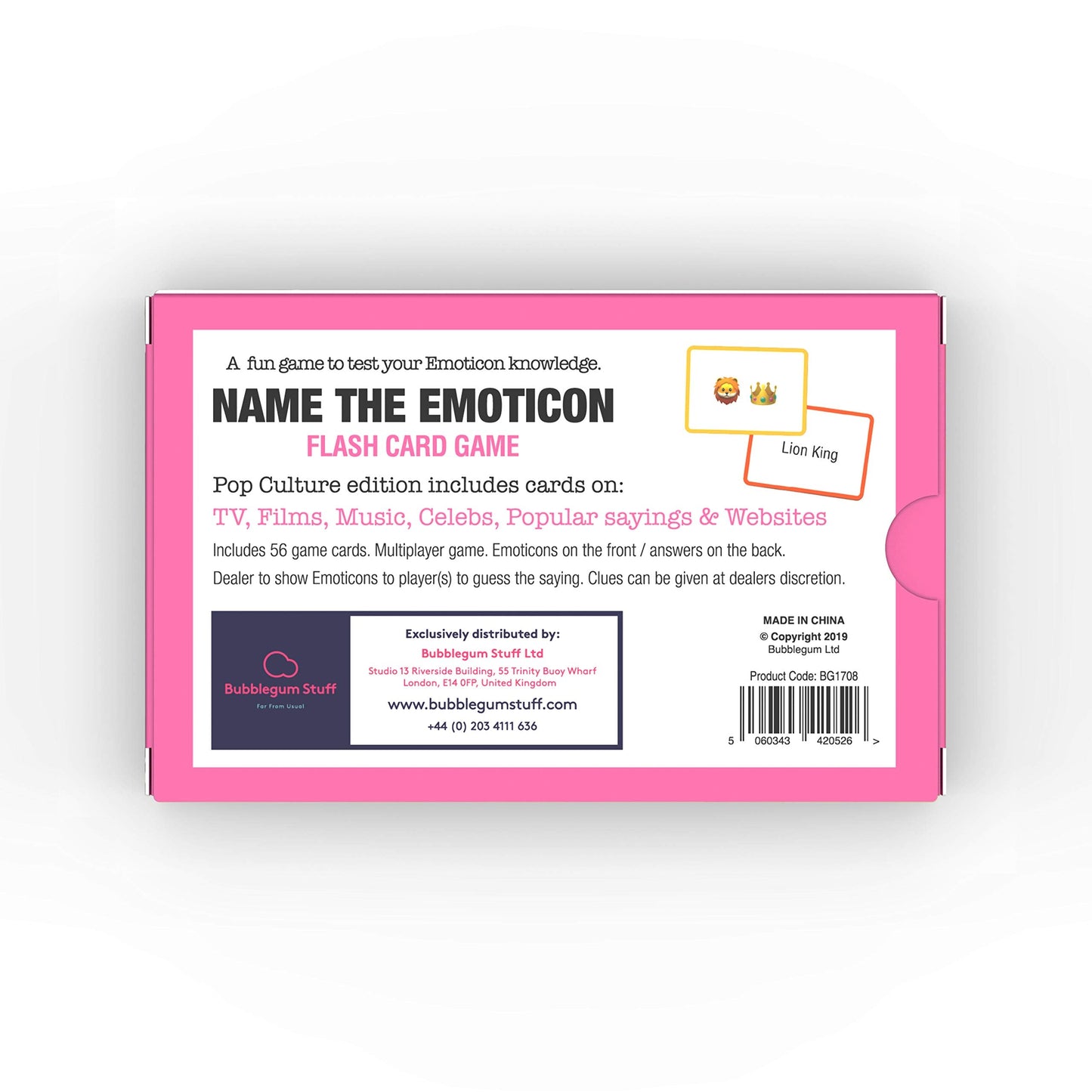 Bubblegum Stuff Name The Emoticon Game - Pop Culture Edition | Emoji Flash Card Board Game