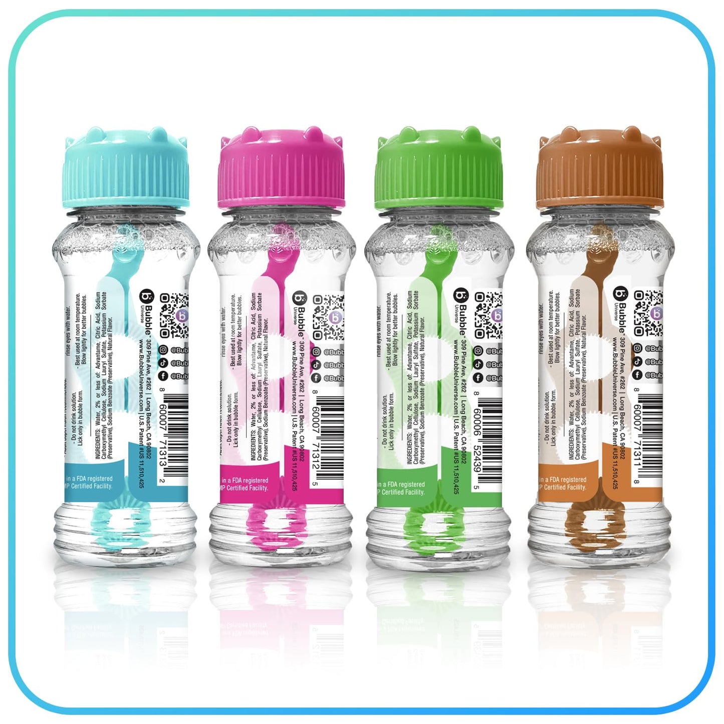 Bubble Lick Variety 4-Pack – Cinnamon Roll, Watermelon, Cookie, Cotton Candy | USA Made