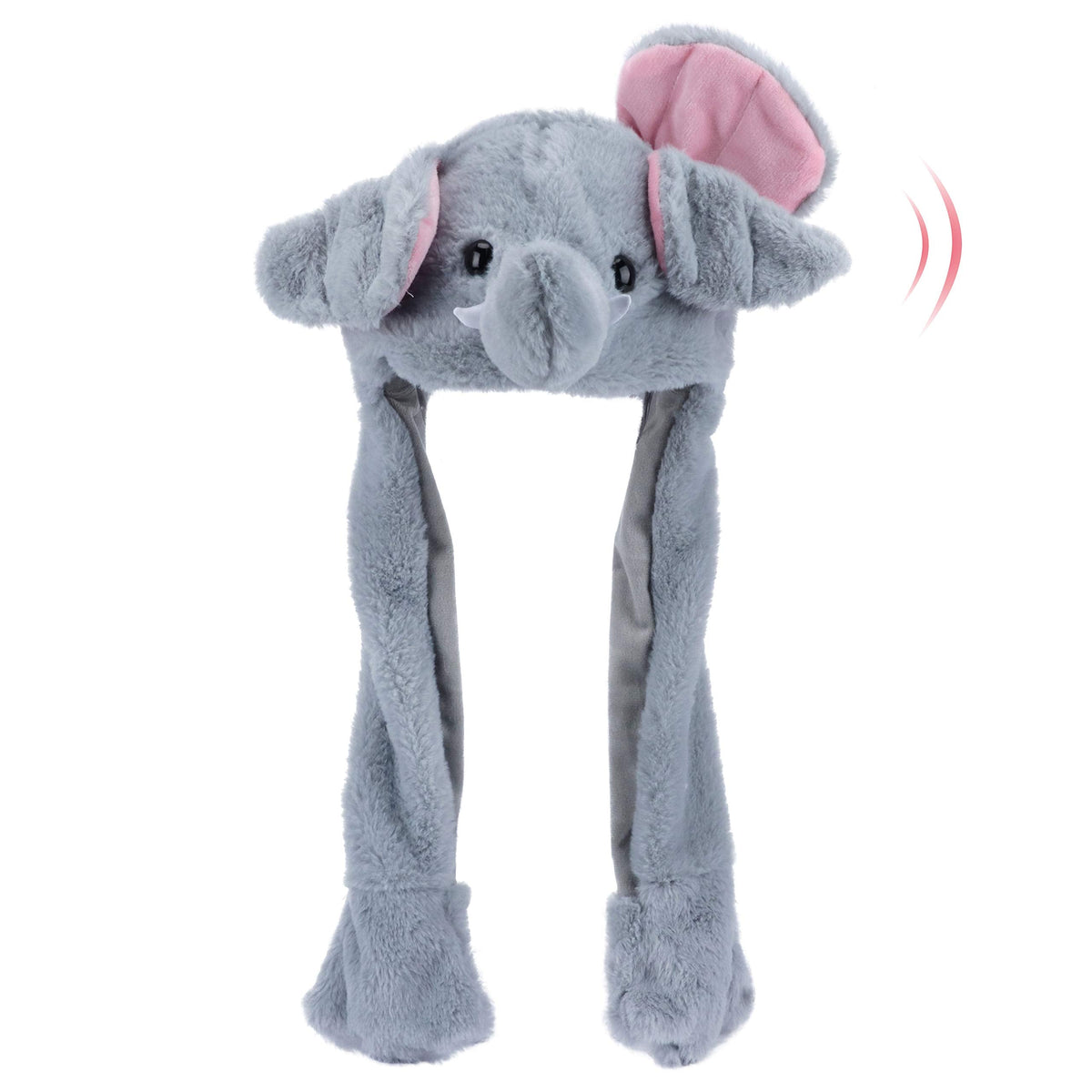 Bubblepompom Elephant Hat with Moving Ears – Plush Kids Hat for Photos, Cosplay, and Party Fun