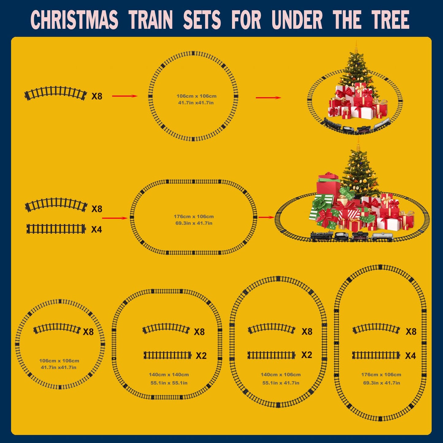 BUBUQE Electric Remote Control Train Set – Steam Locomotive with Smoke & Lights