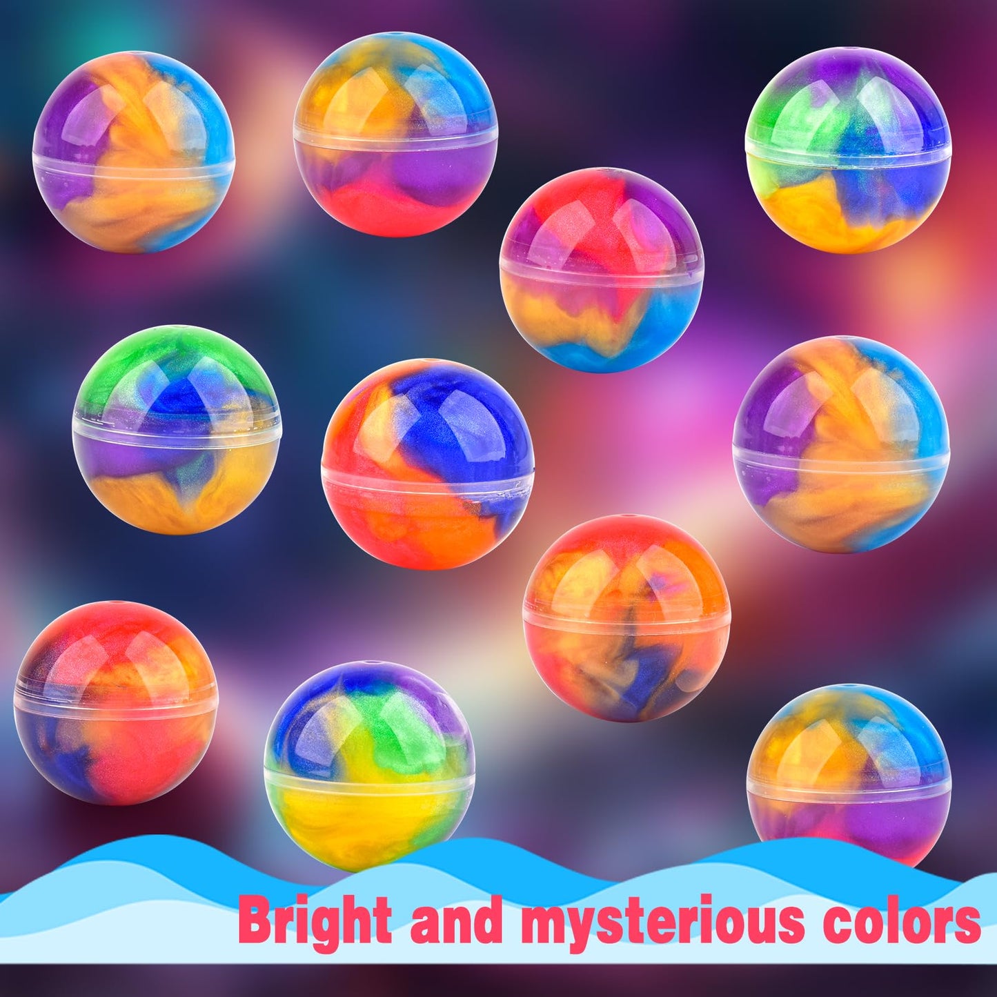 Bucaikein Galaxy Slime Balls – 36 Pack Non-Sticky Slime Toys for Classroom Prizes & Party Favors