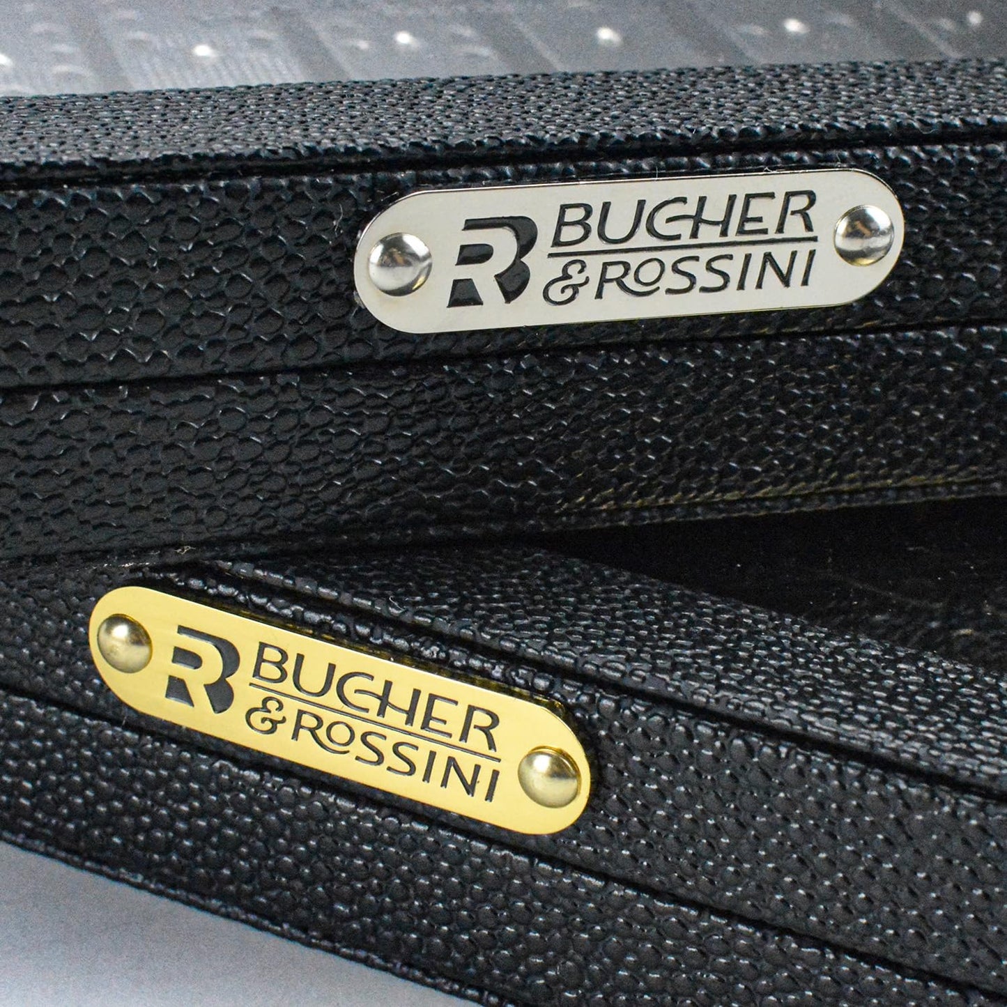 Bucher&Rossini Metal Surface Dominoes Set – Double 6, Gold Finish for Family Game Night