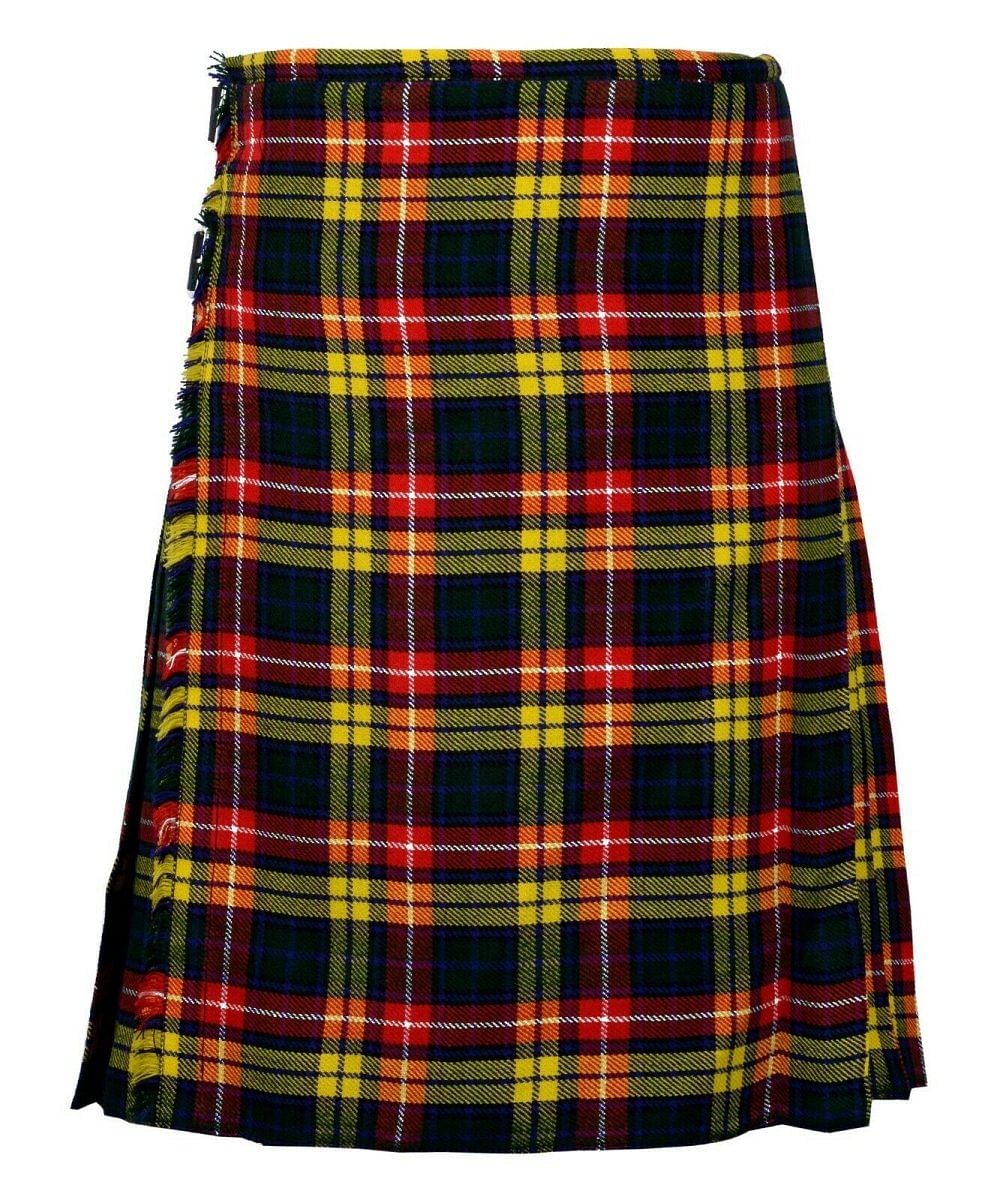 Buchnan Tartan Scottish Men's Traditional Kilt Outfits Sporran Belt Buckle Pin