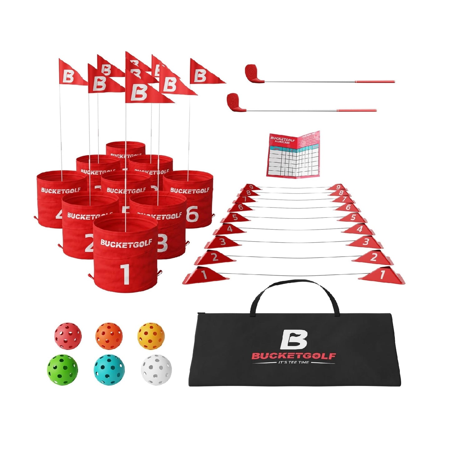 Bucketgolf 9 Hole Bundle — Outdoor Golf Game for All Ages | Play Anywhere