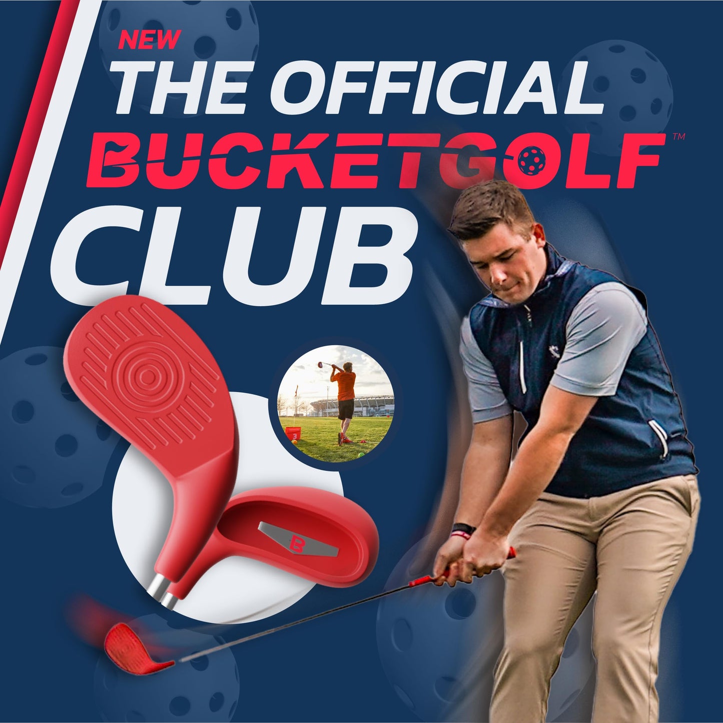 BucketGolf Club - Oversize Head Backyard Golf for All Ages (Kids 3-8)