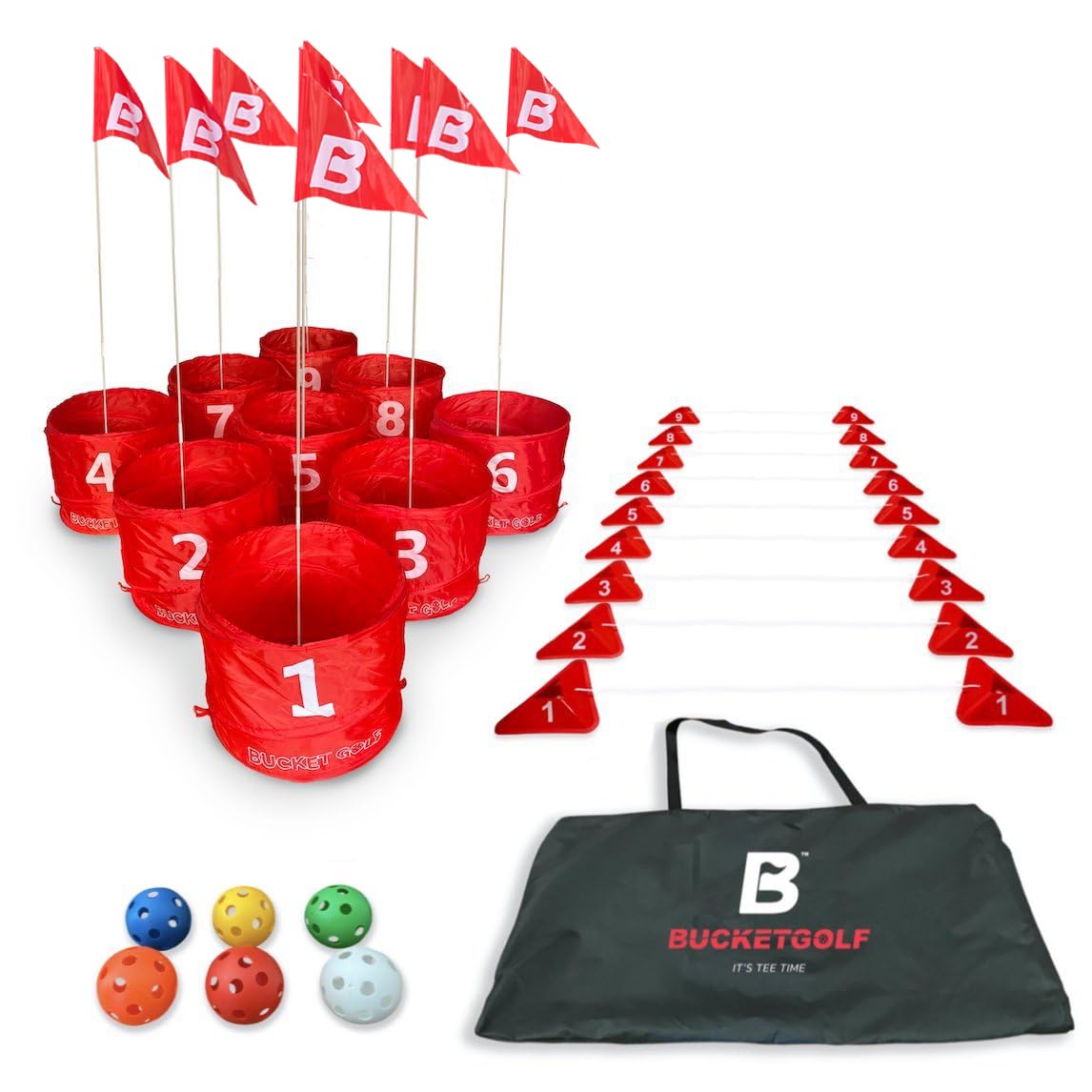 Bucketgolf Game Pro — The Original Ultimate Backyard 9-Hole Golf Game