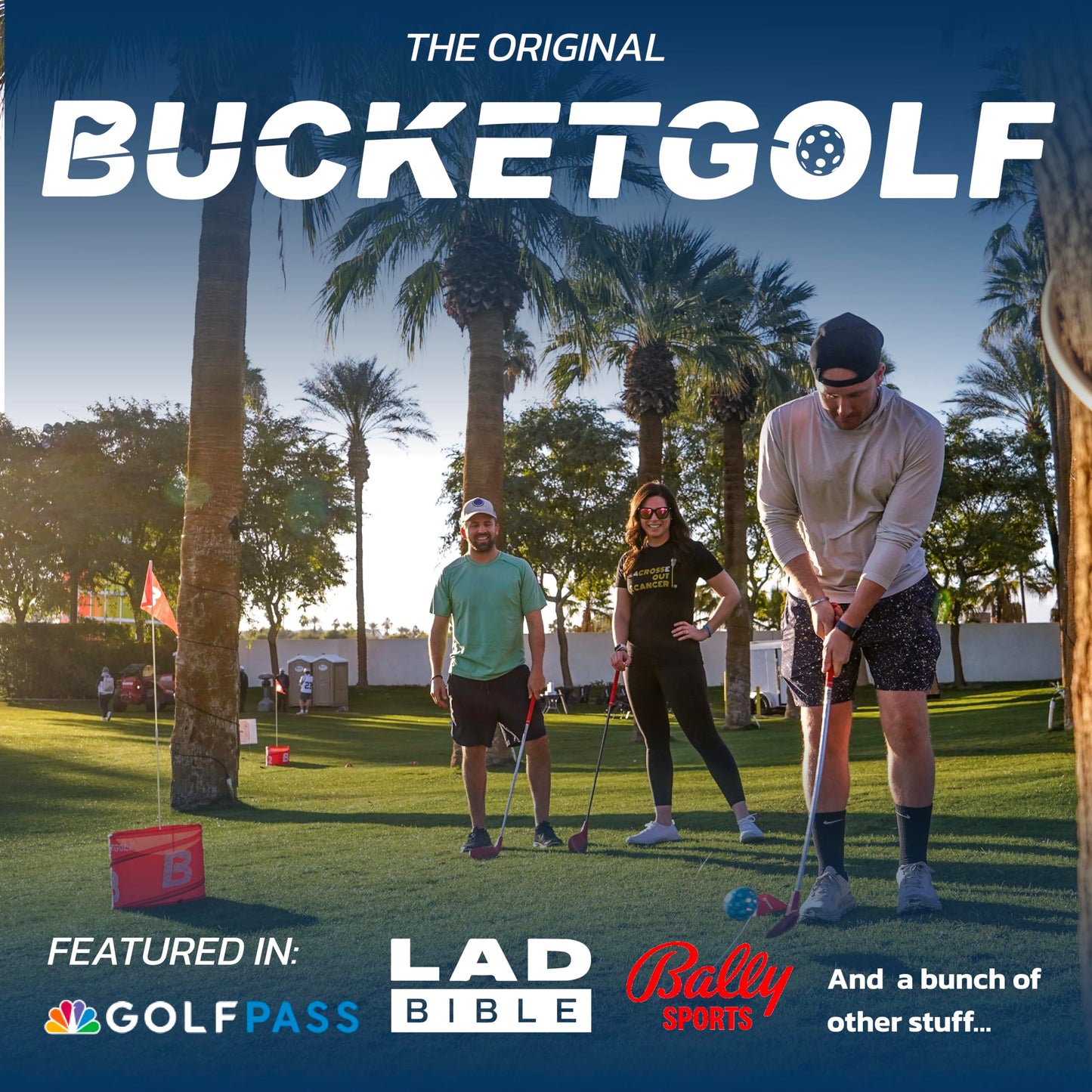 bucketgolf Original Game 3-Hole Travel Set – Backyard Golf for Adults | Portable Outdoor Fun