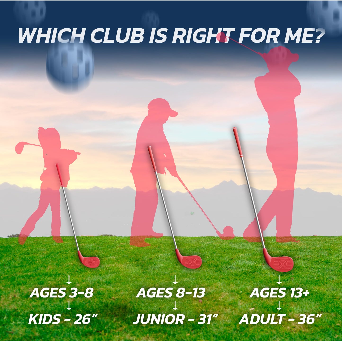 BucketGolf Club - Oversize Head Backyard Golf for All Ages (Kids 3-8)