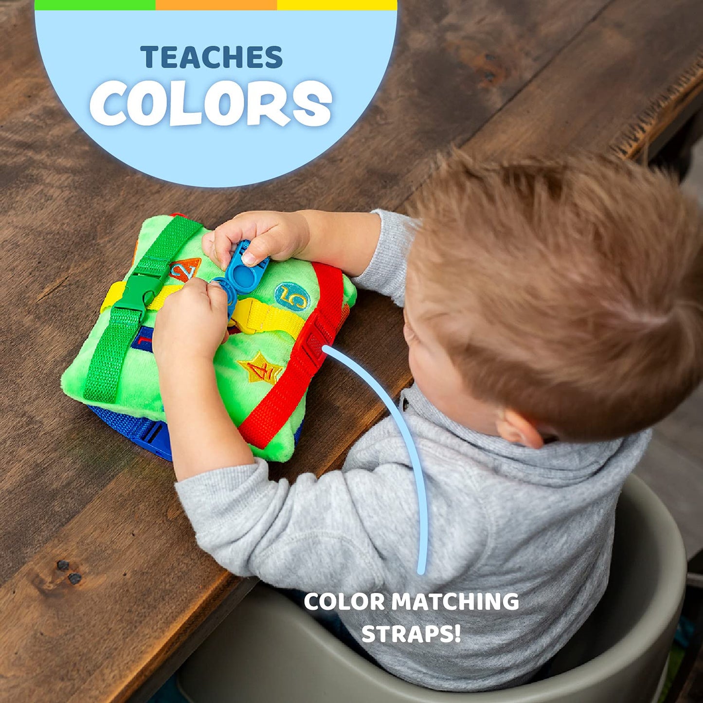Buckle Toys Buster Square – Learning Activity Toy for Fine Motor Skills, Problem Solving, and Travel Fun