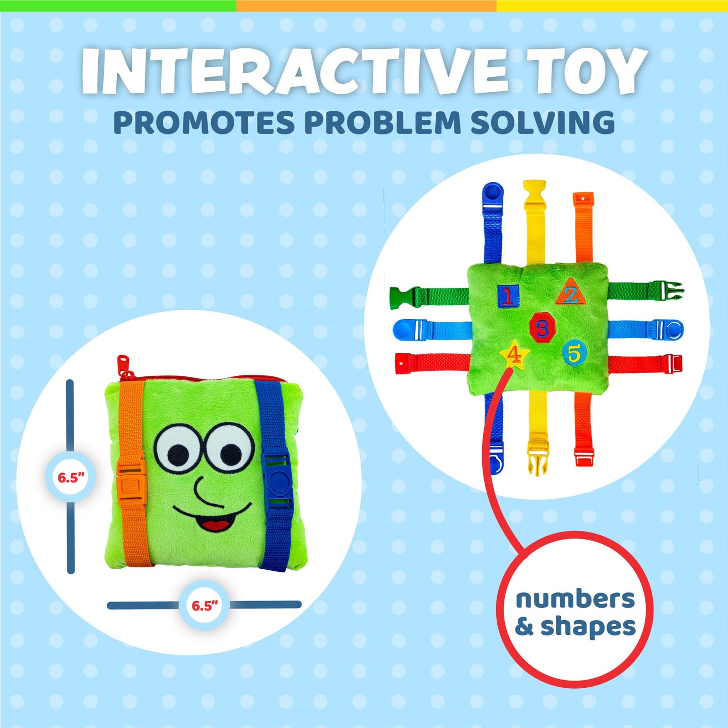 Buckle Toys Buster Square – Learning Activity Toy for Fine Motor Skills, Problem Solving, and Travel Fun