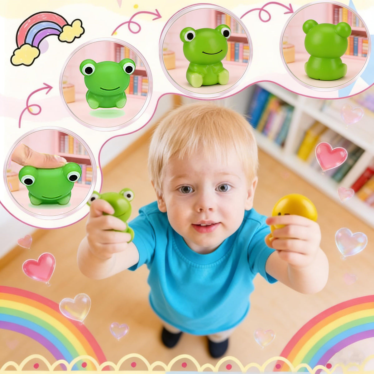 Budbof Valentines Day Gifts for Kids – 24-Pack Animal Squishy Toys & Cards