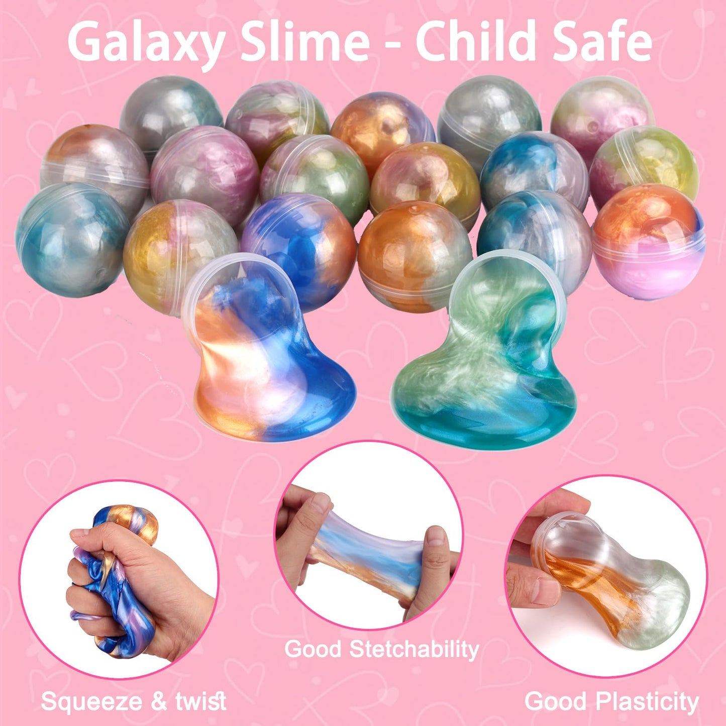 Budbof 28-Pack Galaxy Slime Valentines Day Cards for Kids – Space-Themed Classroom Gift Set