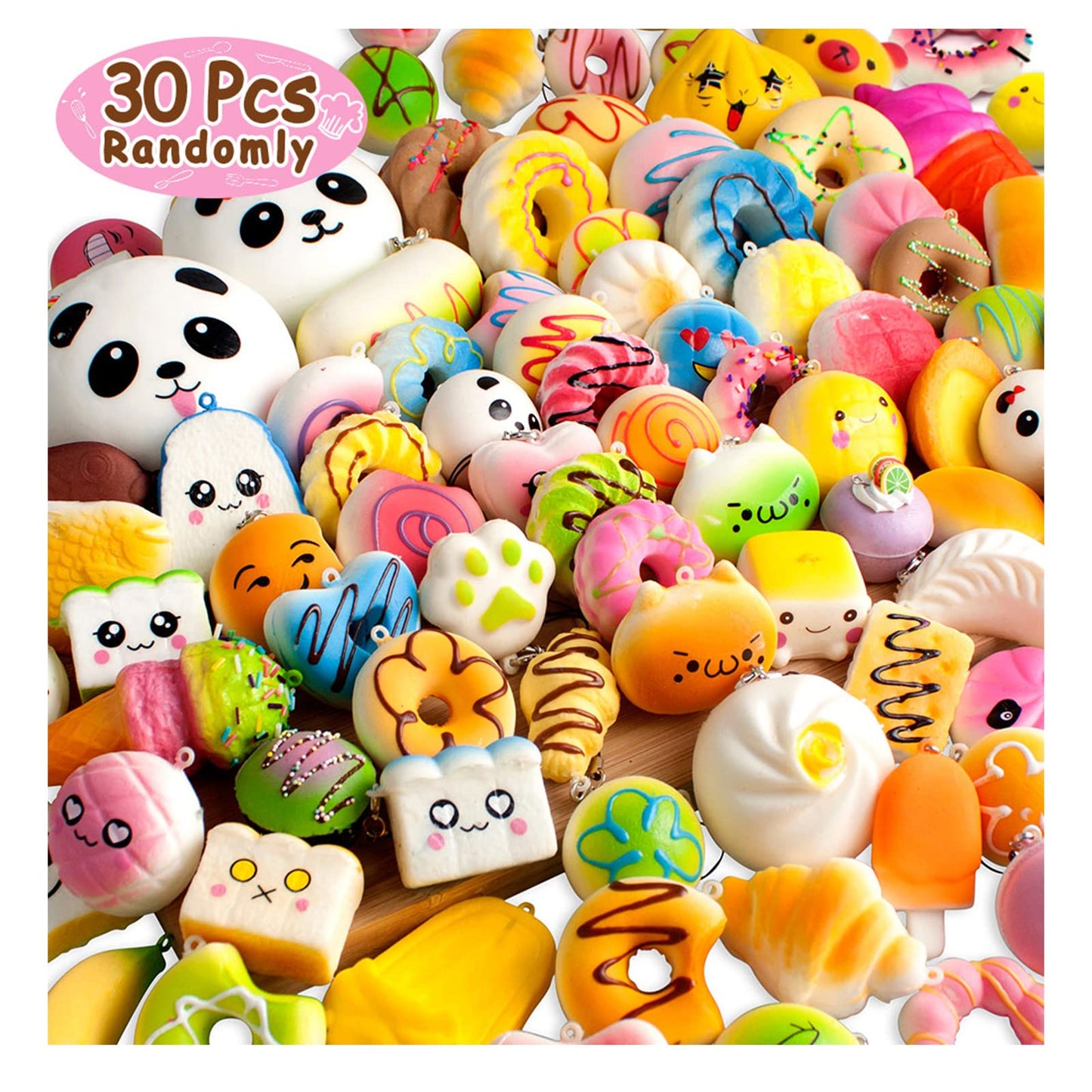 BUDI Party Favors 30Pcs Kawaii Squishies – Slow Rising Toys & Stocking Stuffers