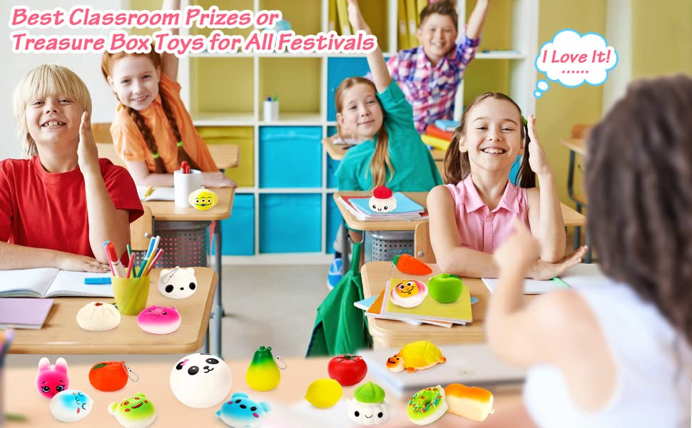 BUDI Party Favors 30Pcs Kawaii Squishies – Slow Rising Toys & Stocking Stuffers