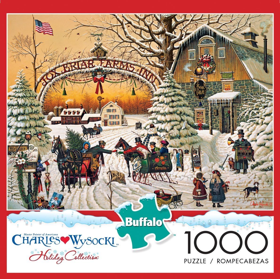 Buffalo Games – A Christmas Greeting, 1000-Piece Jigsaw Puzzle by Charles Wysocki