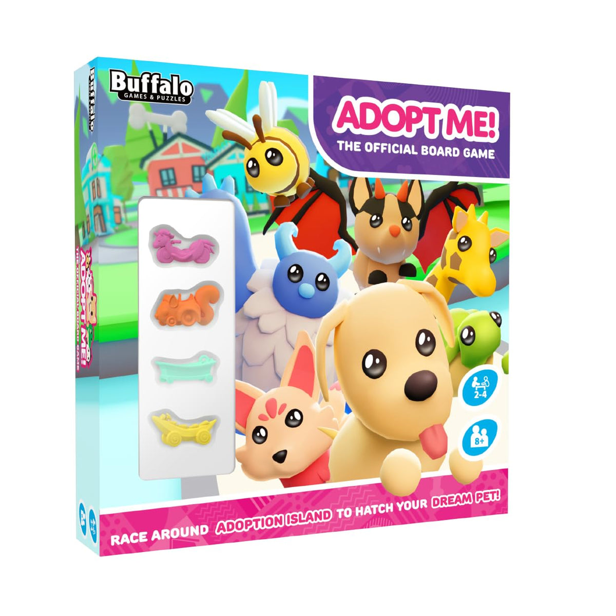 Buffalo Games Adopt Me Board Game – Egg Hatching Fun, Strategy for 2–4 Players (Ages 7+)