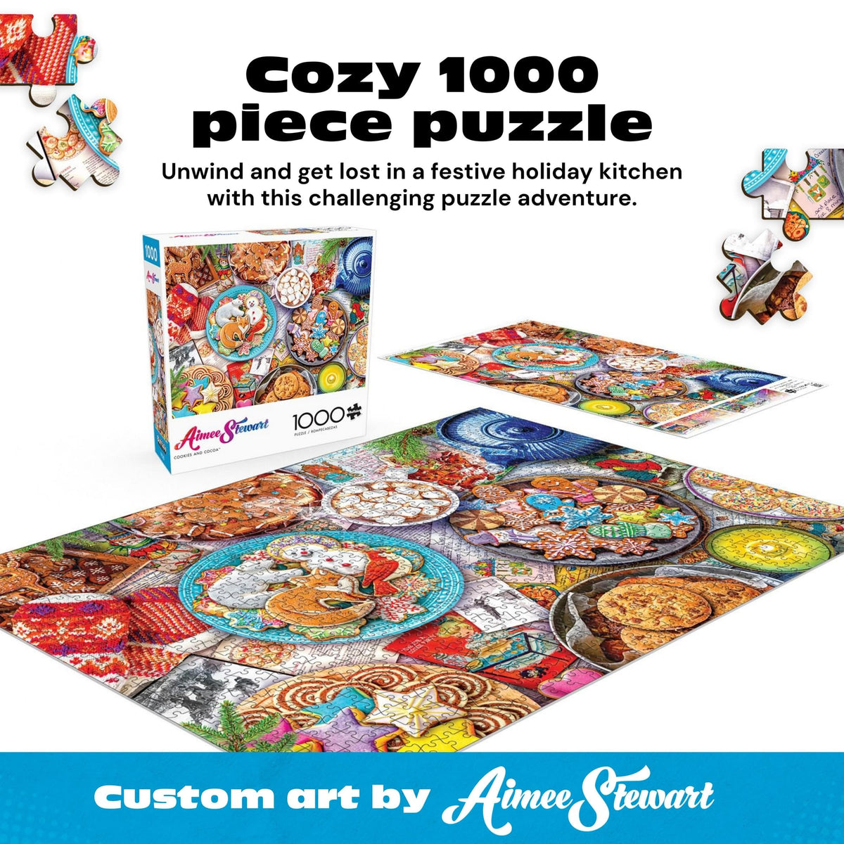 Buffalo Games - Aimee Stewart Cookies and Cocoa 1000-Piece Puzzle for Adults | Large 26.75 x 19.75
