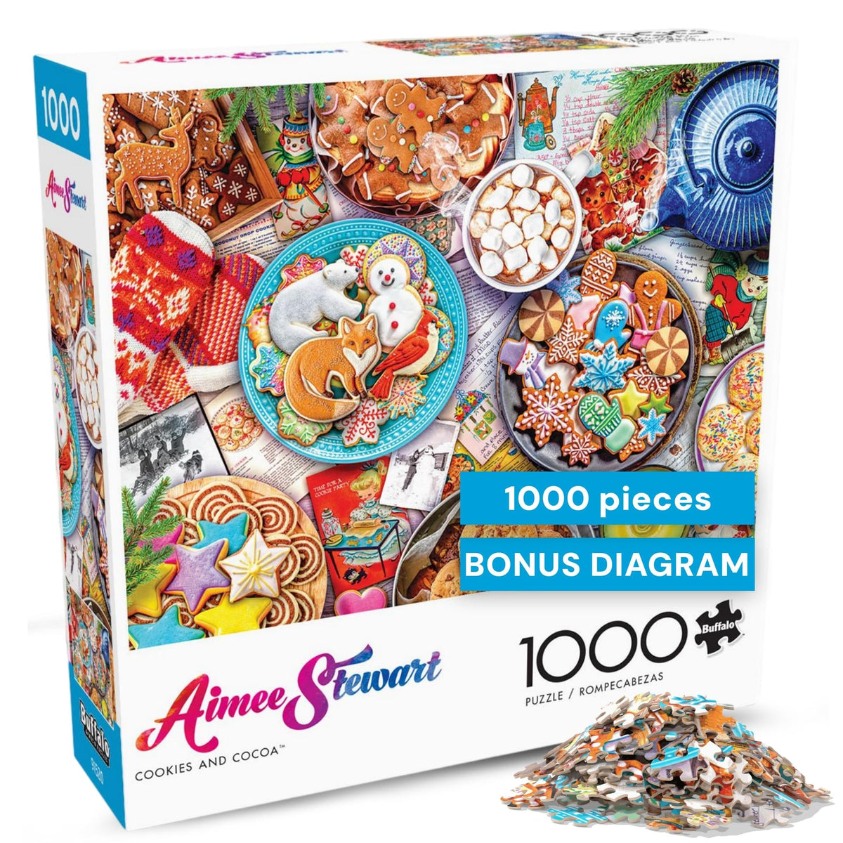 Buffalo Games - Aimee Stewart Cookies and Cocoa 1000-Piece Puzzle for Adults | Large 26.75 x 19.75