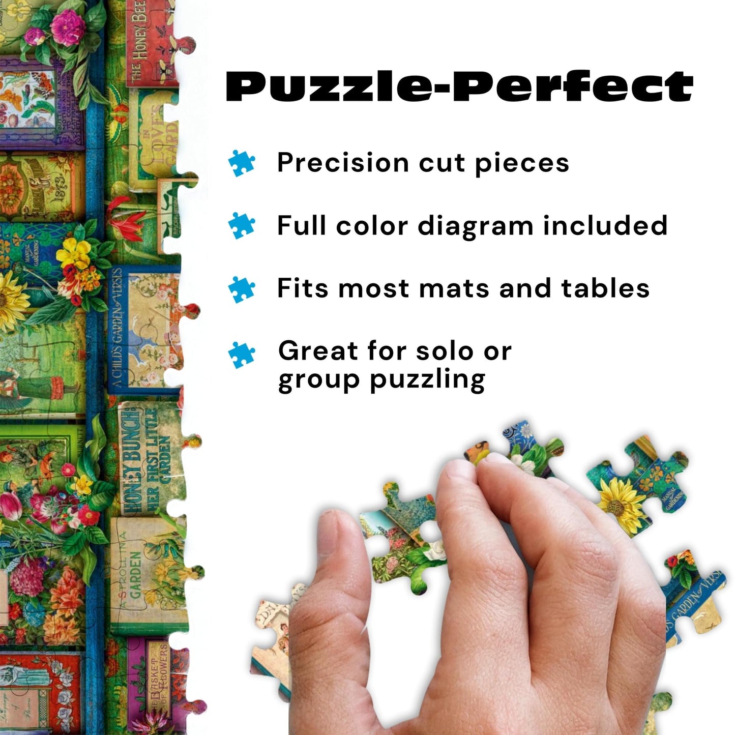 Buffalo Games Aimee Stewart Vintage Summer Books 1000-Piece Puzzle | Vibrant Florals & Library Shelf