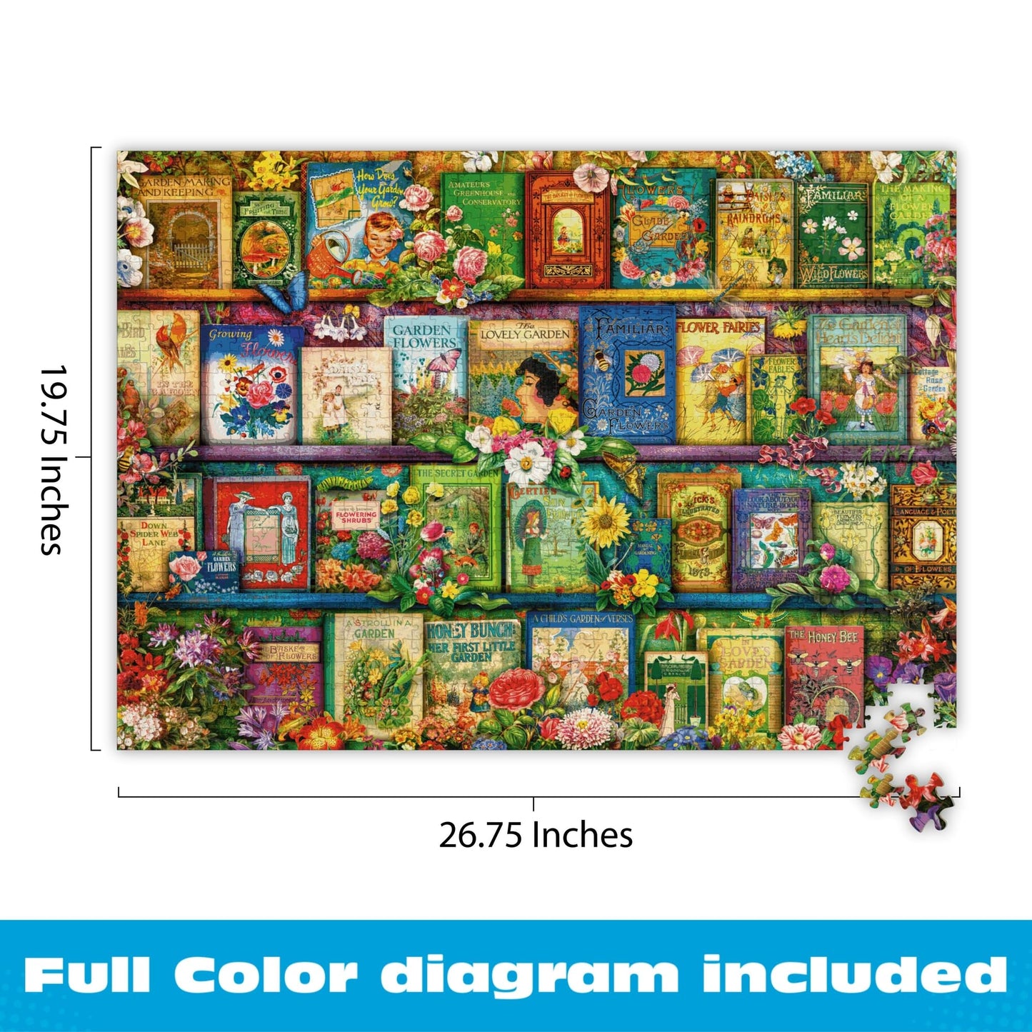 Buffalo Games Aimee Stewart Vintage Summer Books 1000-Piece Puzzle | Vibrant Florals & Library Shelf