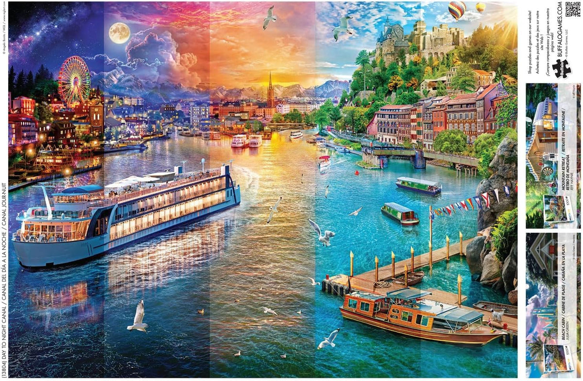 Buffalo Games Angelo Bonito Day to Night Canal — 1000-Piece Jigsaw Puzzle (26.75 x 19.75)
