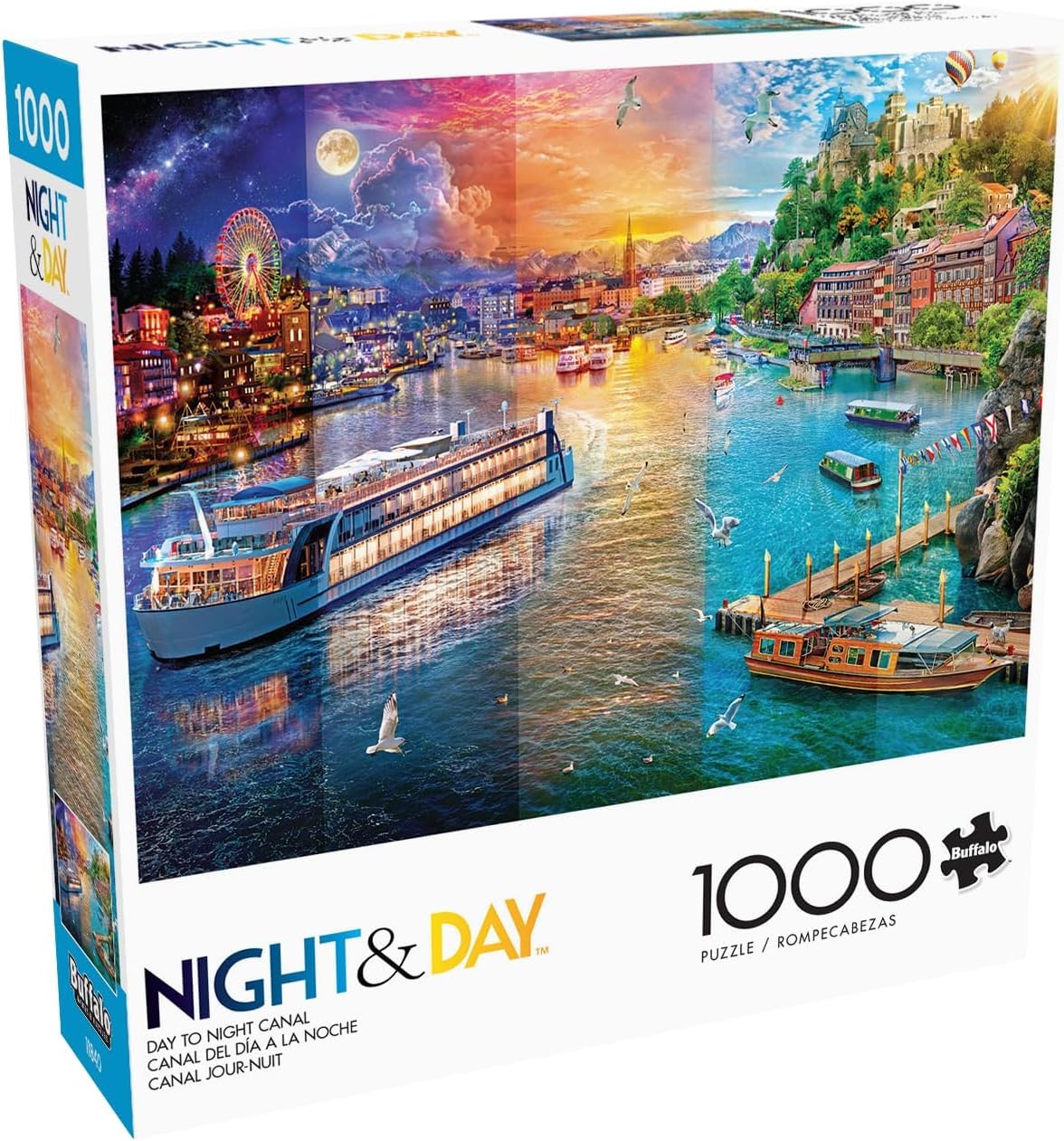 Buffalo Games Angelo Bonito Day to Night Canal — 1000-Piece Jigsaw Puzzle (26.75 x 19.75)