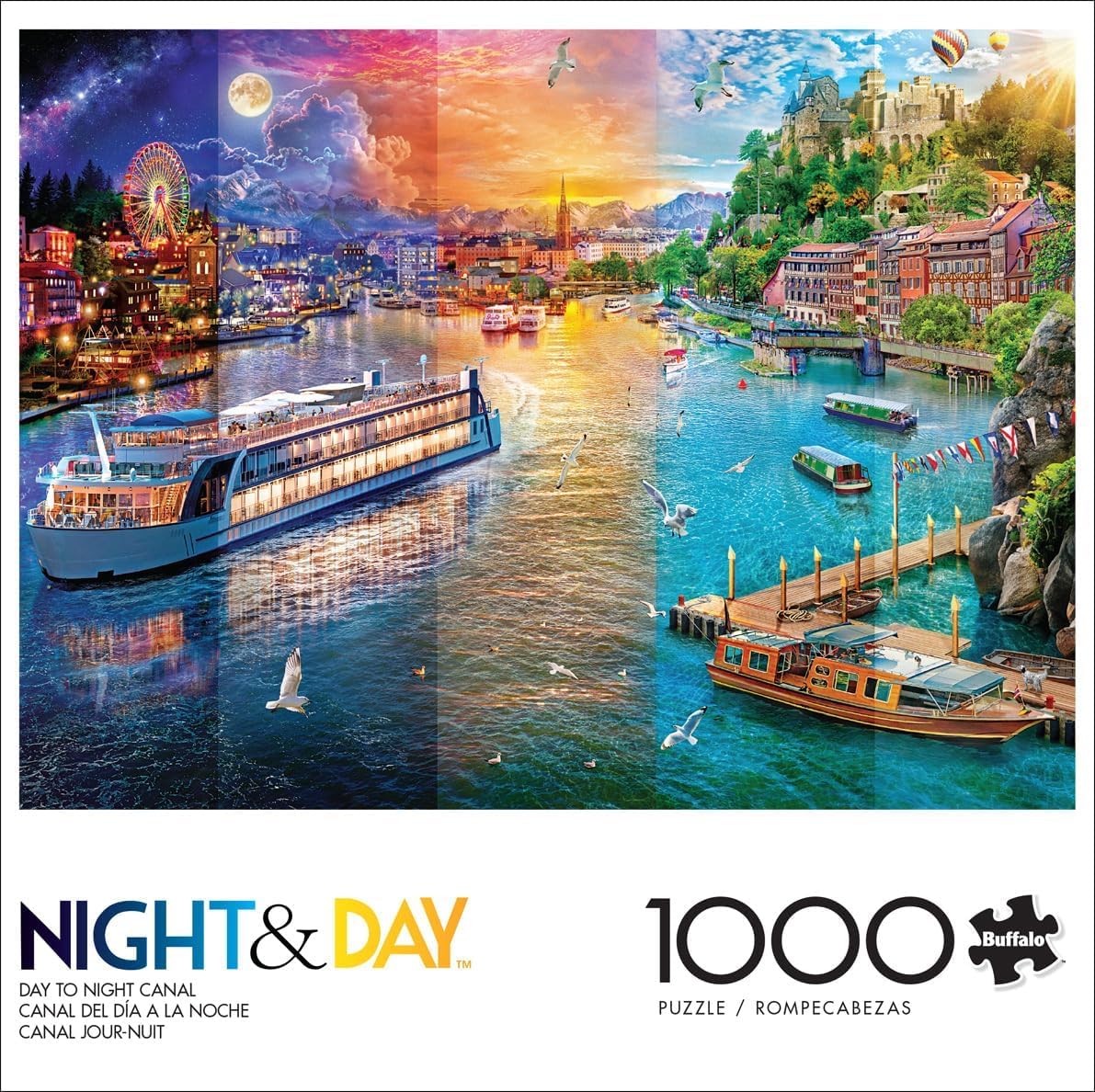 Buffalo Games Angelo Bonito Day to Night Canal — 1000-Piece Jigsaw Puzzle (26.75 x 19.75)