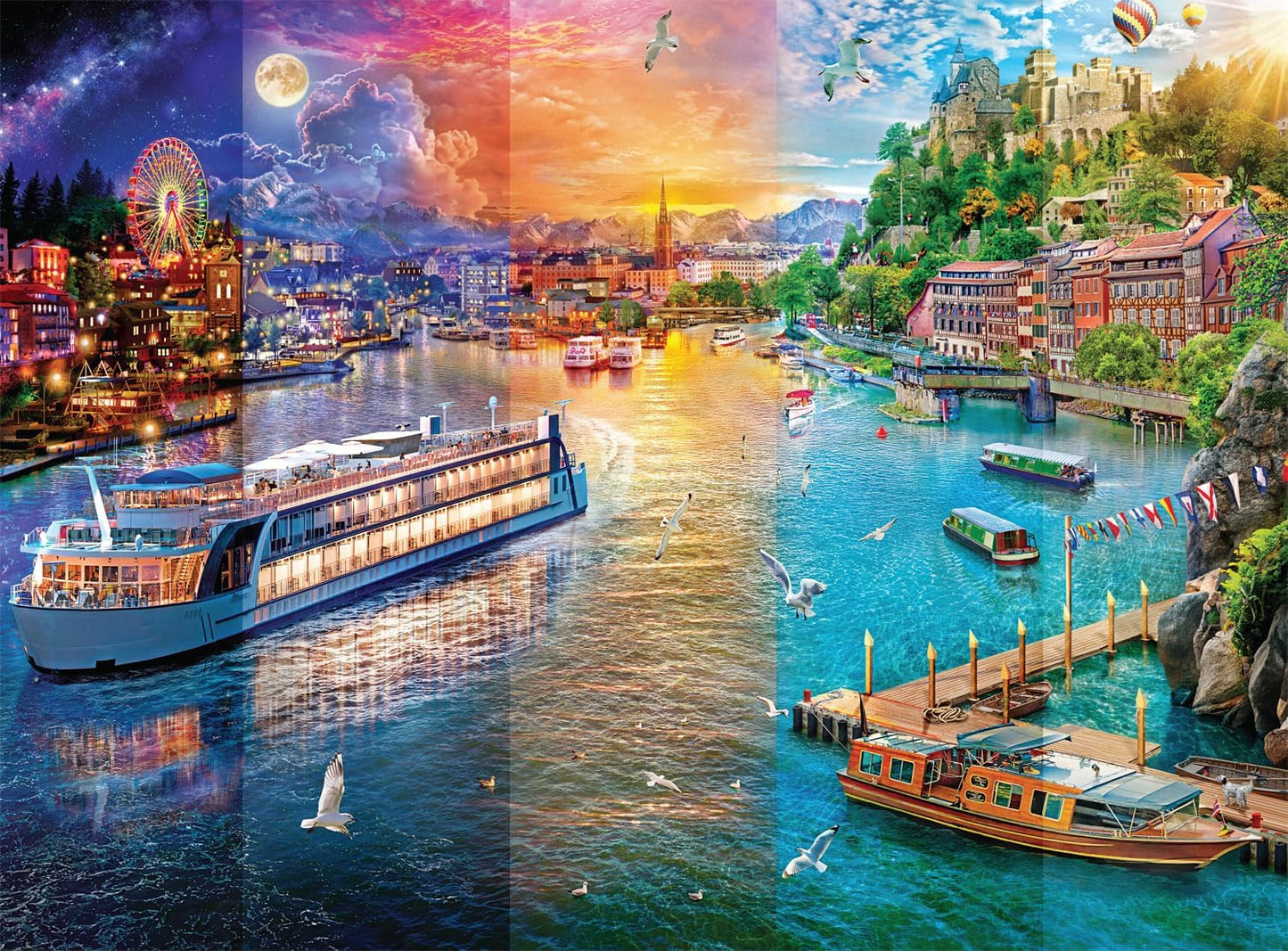 Buffalo Games Angelo Bonito Day to Night Canal — 1000-Piece Jigsaw Puzzle (26.75 x 19.75)