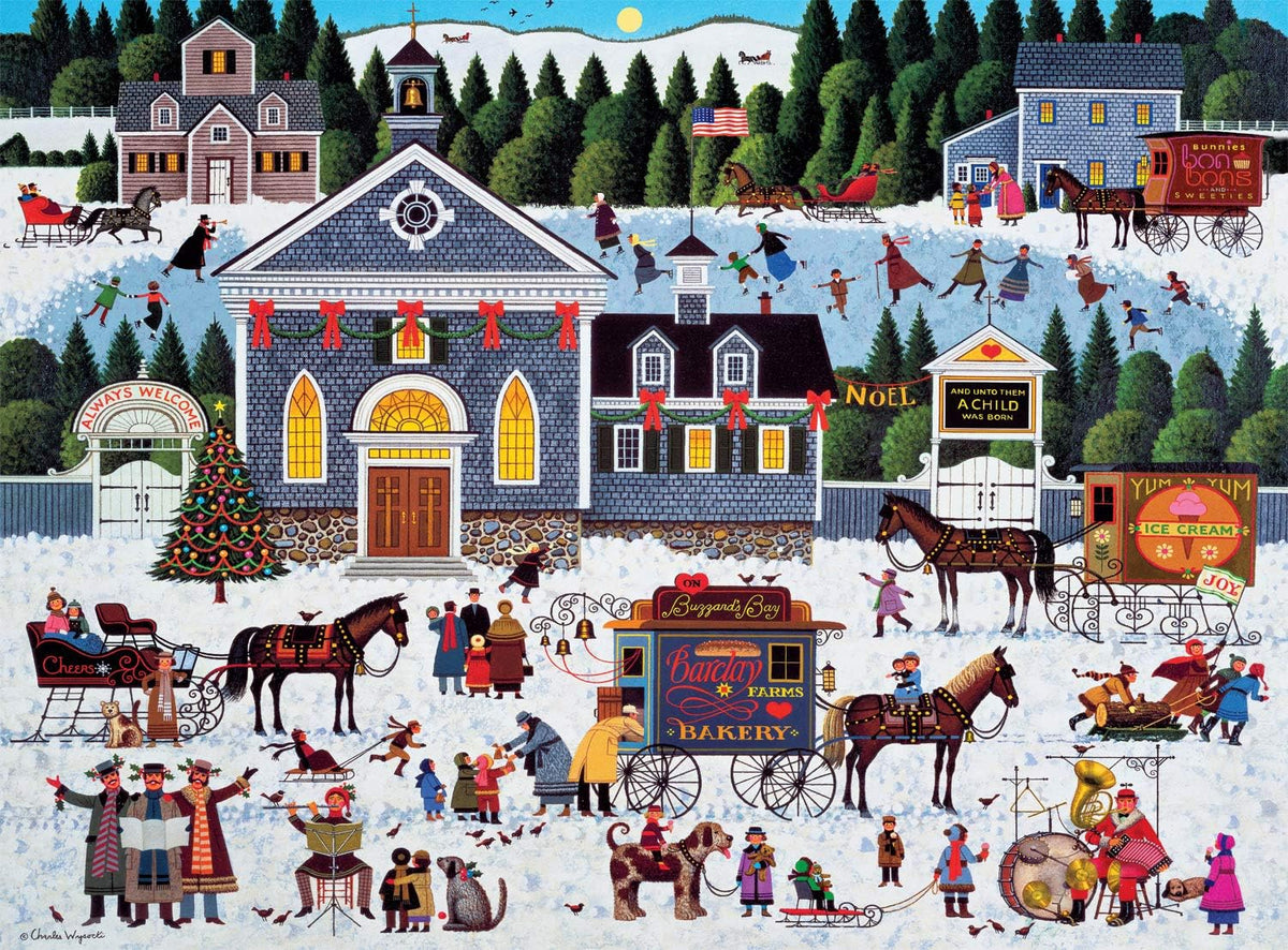 Buffalo Games Charles Wysocki Churchyard Christmas 1000-Piece Jigsaw Puzzle