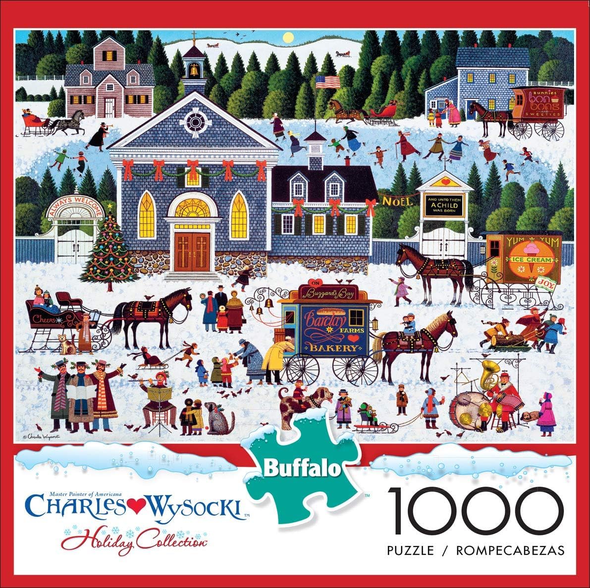 Buffalo Games Charles Wysocki Churchyard Christmas 1000-Piece Jigsaw Puzzle