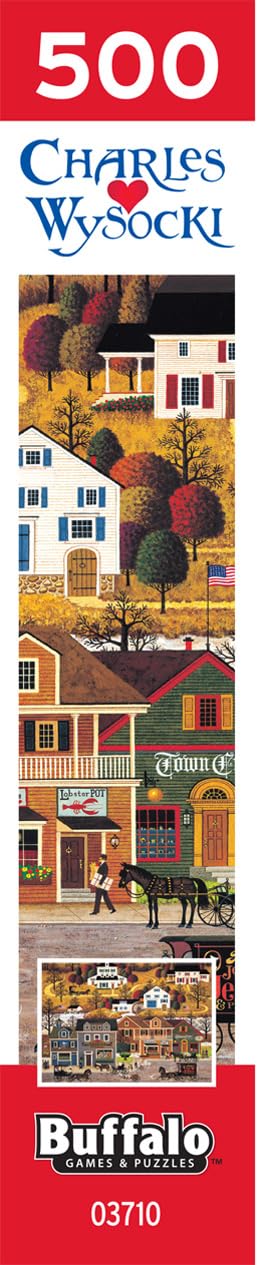 Buffalo Games Charles Wysocki Hawk River Hollow 500-Piece Puzzle – Precision-Cut Pieces & Colorful Americana Artwork