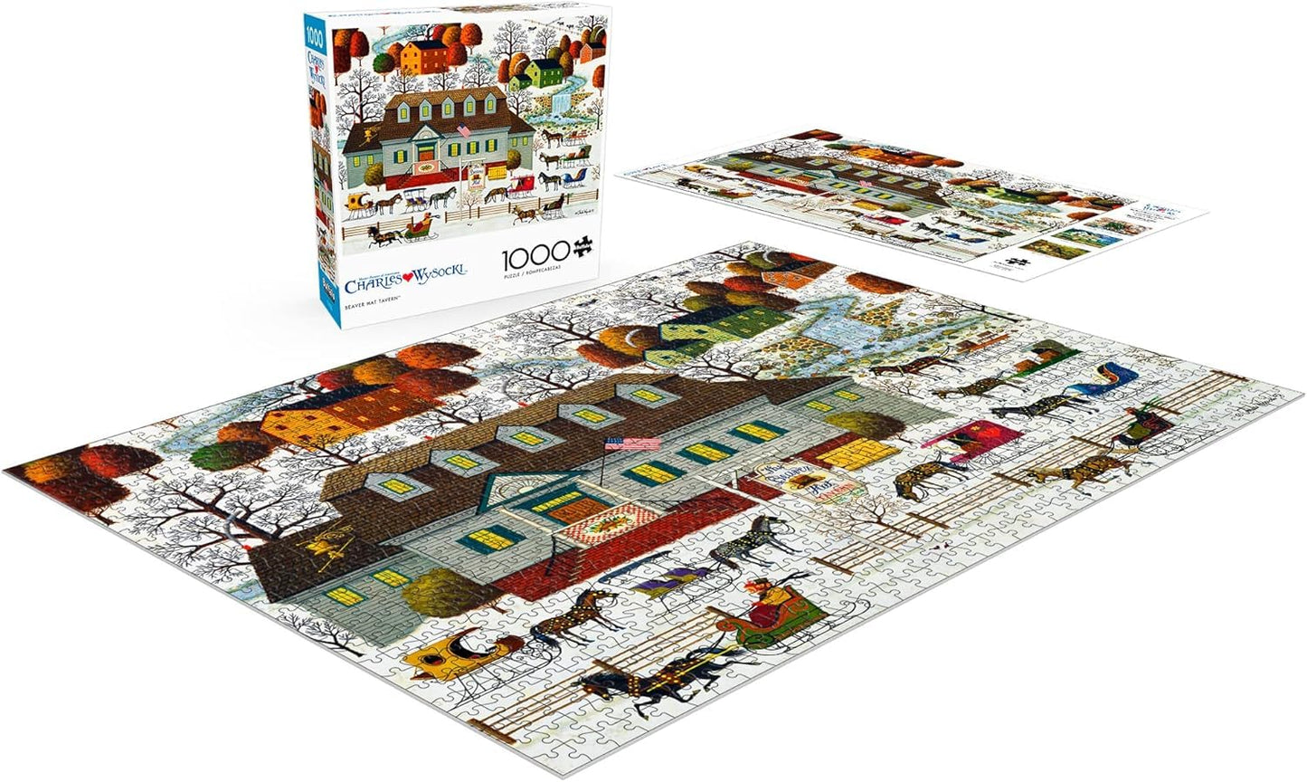 Buffalo Games 1000-Piece Jigsaw Puzzle: Charles Wysocki Winter Snow Scene – Challenging Puzzles for Adults & Families