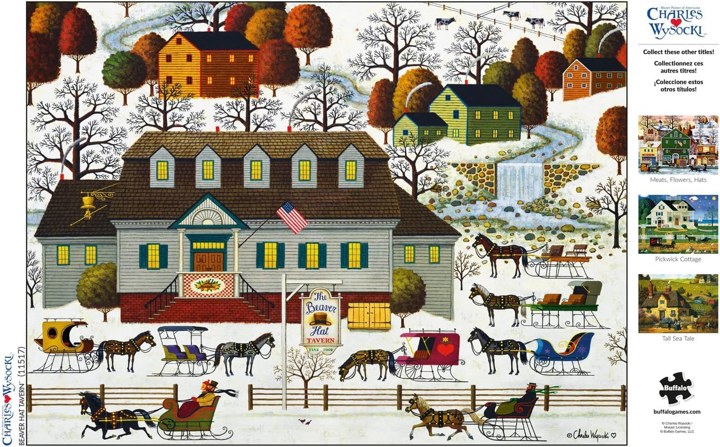 Buffalo Games 1000-Piece Jigsaw Puzzle: Charles Wysocki Winter Snow Scene – Challenging Puzzles for Adults & Families