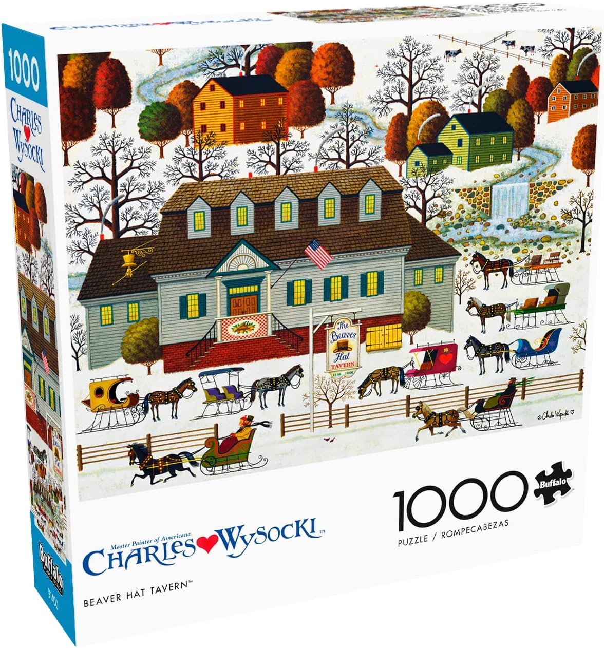 Buffalo Games 1000-Piece Jigsaw Puzzle: Charles Wysocki Winter Snow Scene – Challenging Puzzles for Adults & Families