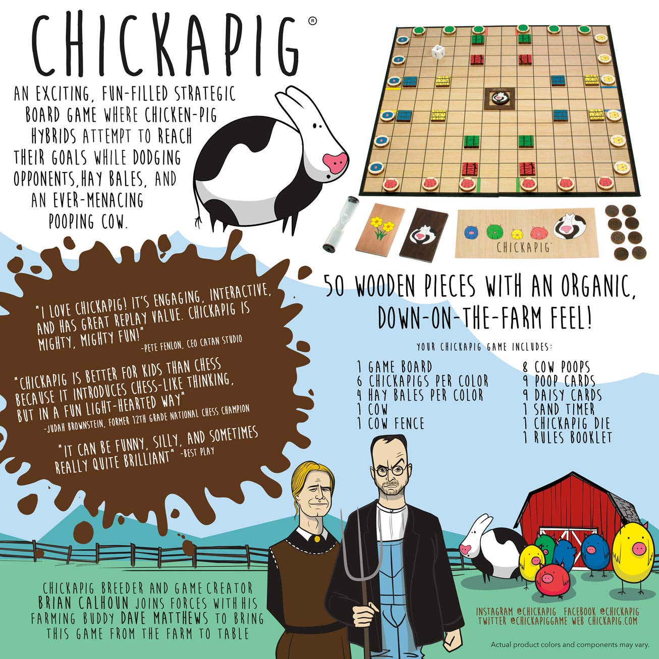Buffalo Games Chickapig Board Game – Strategy and Farm Fun for 2 to 4 Players