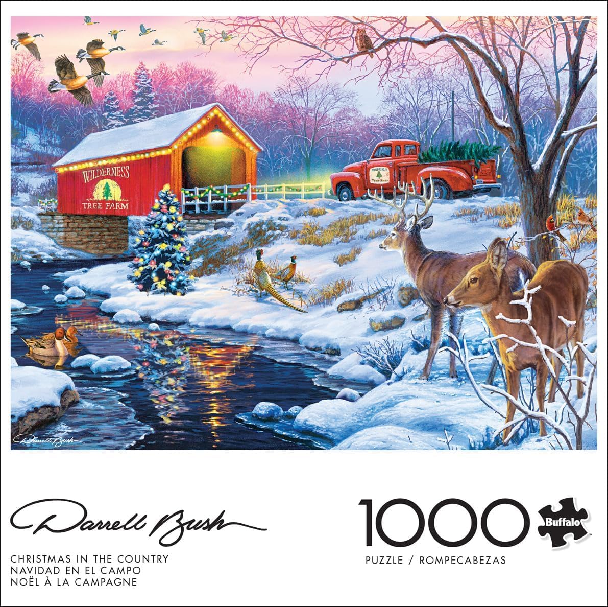Buffalo Games 1000-Piece Darrell Bush Christmas in the Country Jigsaw Puzzle – Winter Scene